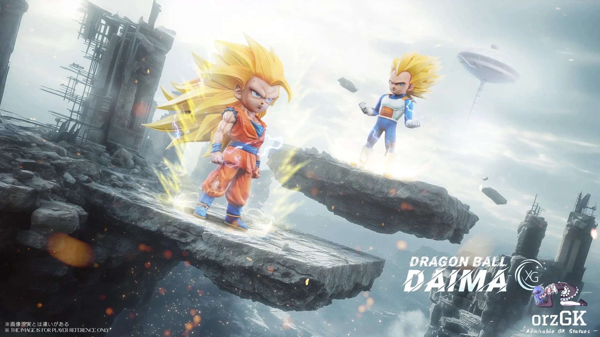 XG Studio - Dragon Ball DAIMA Super Saiyan 3 Son Goku & Vegeta resin statue Navy Toys anime figure