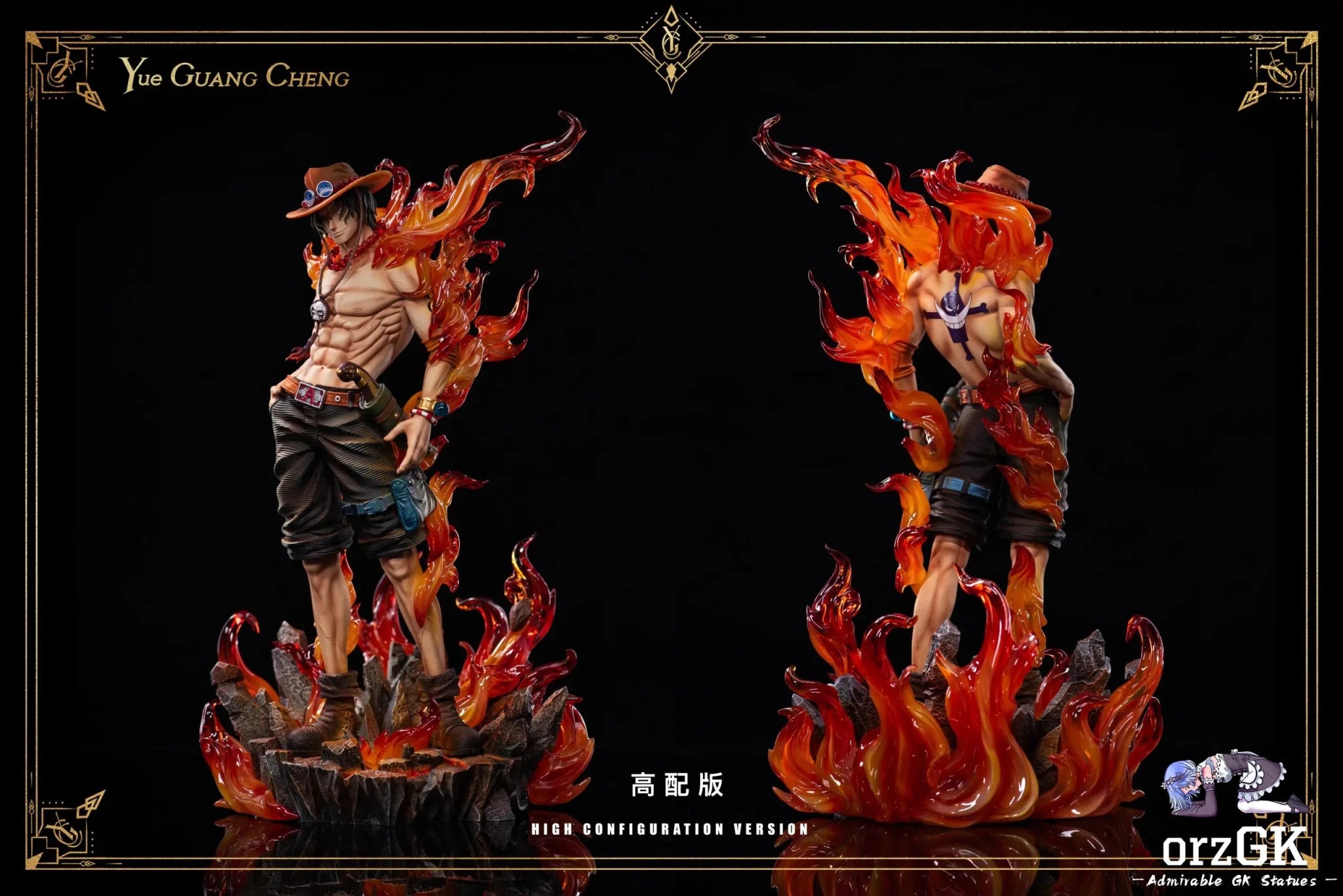 YUE GUANG CHENG Studio - One Piece Portgas D. Ace resin statue Navy Toys anime figure