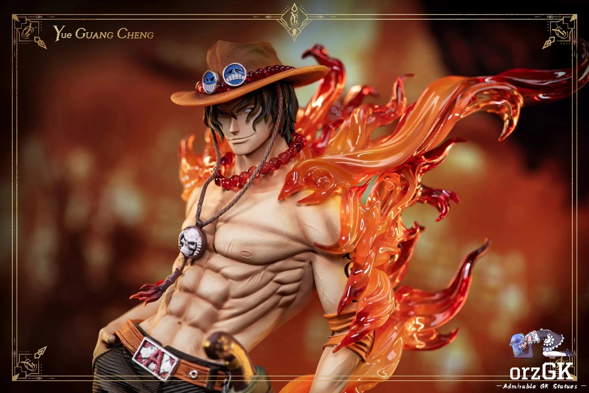 YUE GUANG CHENG Studio - One Piece Portgas D. Ace resin statue Navy Toys anime figure