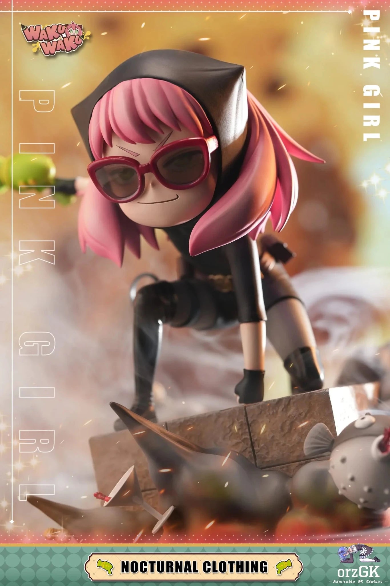 WakuWaku Studio - Spy x Family Anya cos spy resin statue Navy Toys anime figure