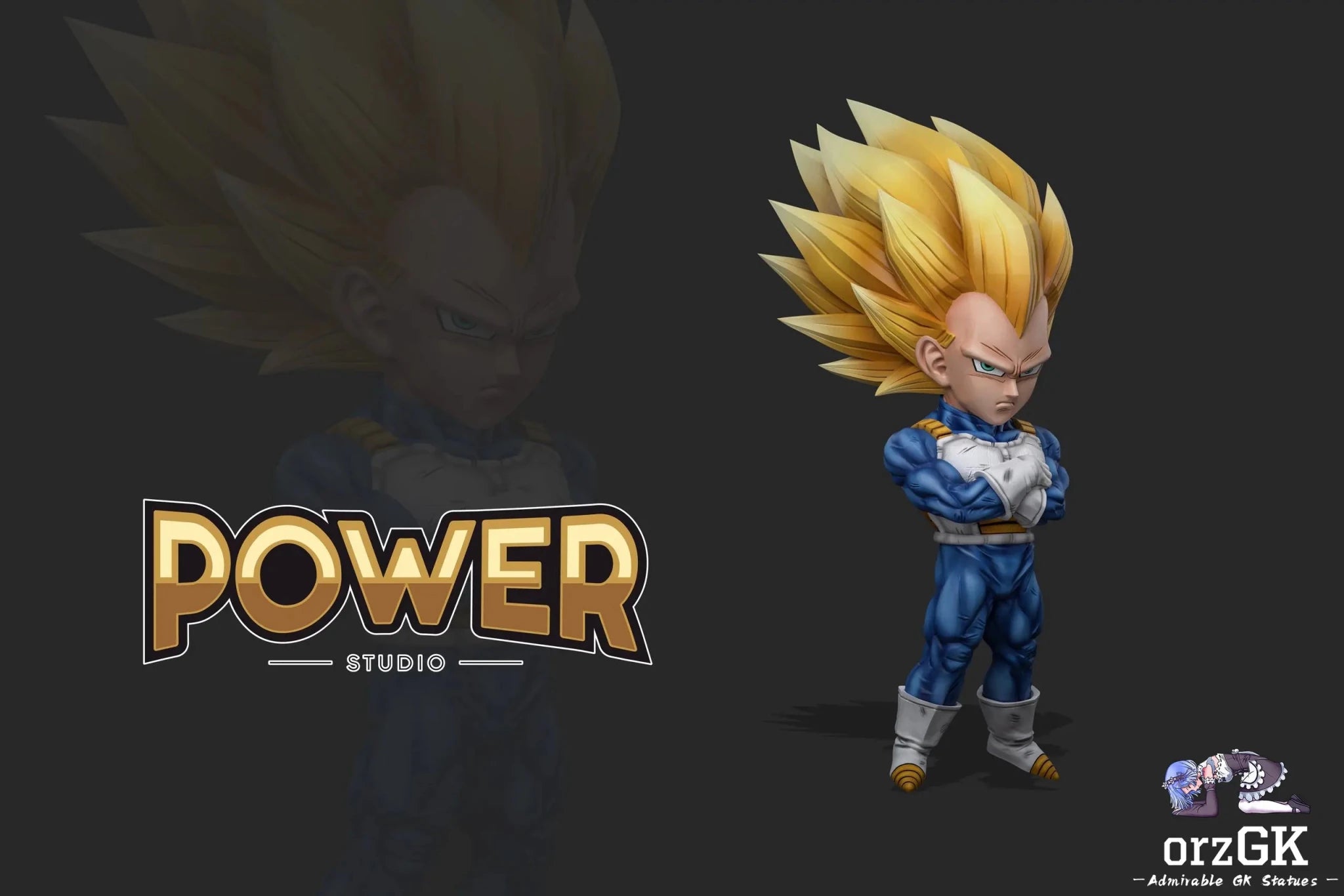 Power Studio - Dragon Ball Dragon Ball Super Saiyan 3 Vegeta resin statue Navy Toys anime figure