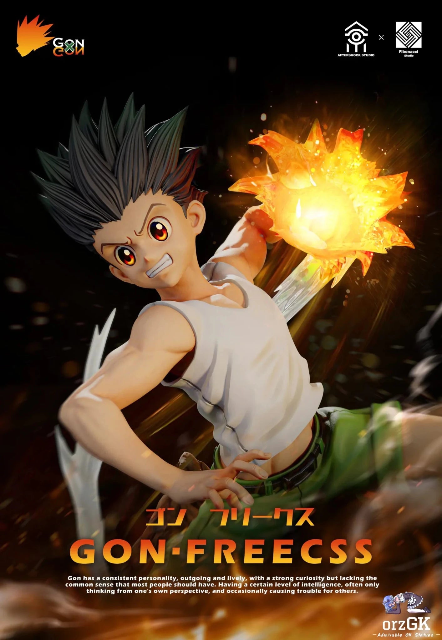 Aftershock Studio & Fibonacci Studio - HUNTER × HUNTER Killua Zoldyck & Gon Freecss resin statue Navy Toys anime figure