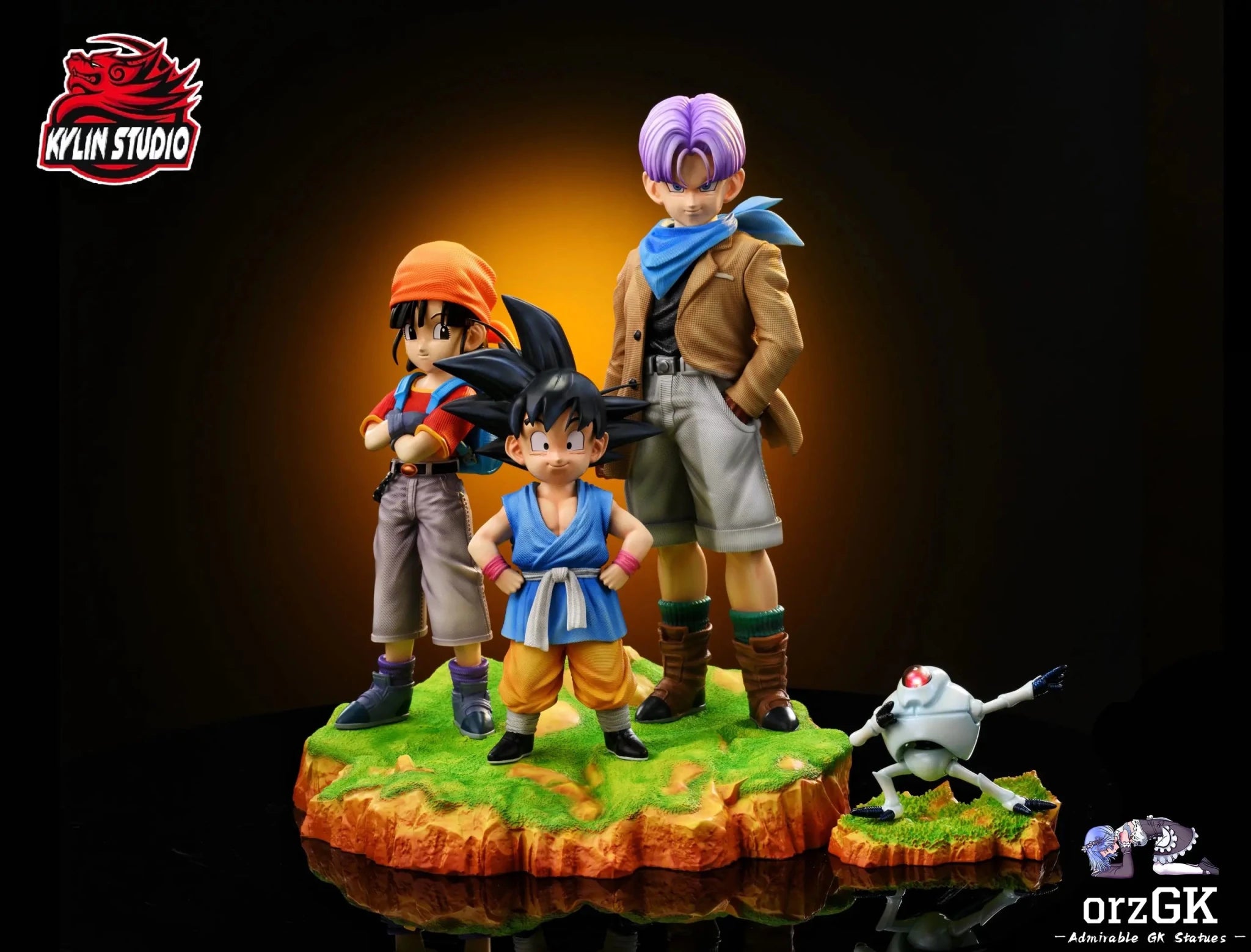 Kylin Studio - Dragon Ball GT trio Son Goku Pan Trunks resin statue Navy Toys anime figure