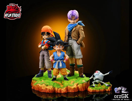 Kylin Studio - Dragon Ball GT trio Son Goku Pan Trunks resin statue Navy Toys anime figure