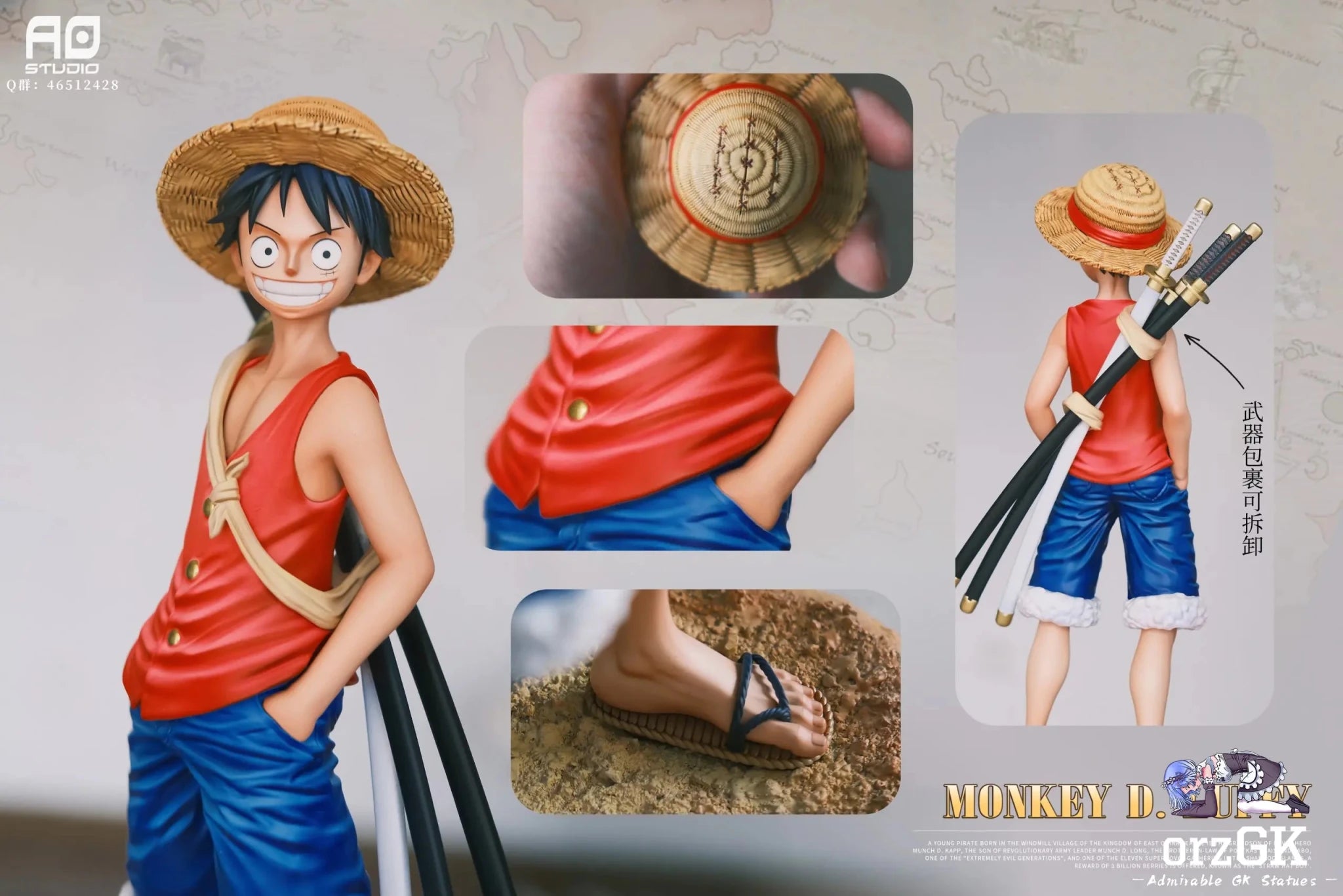 AO Studio - One Piece Pirate Series luffy resin statue Navy Toys anime figure