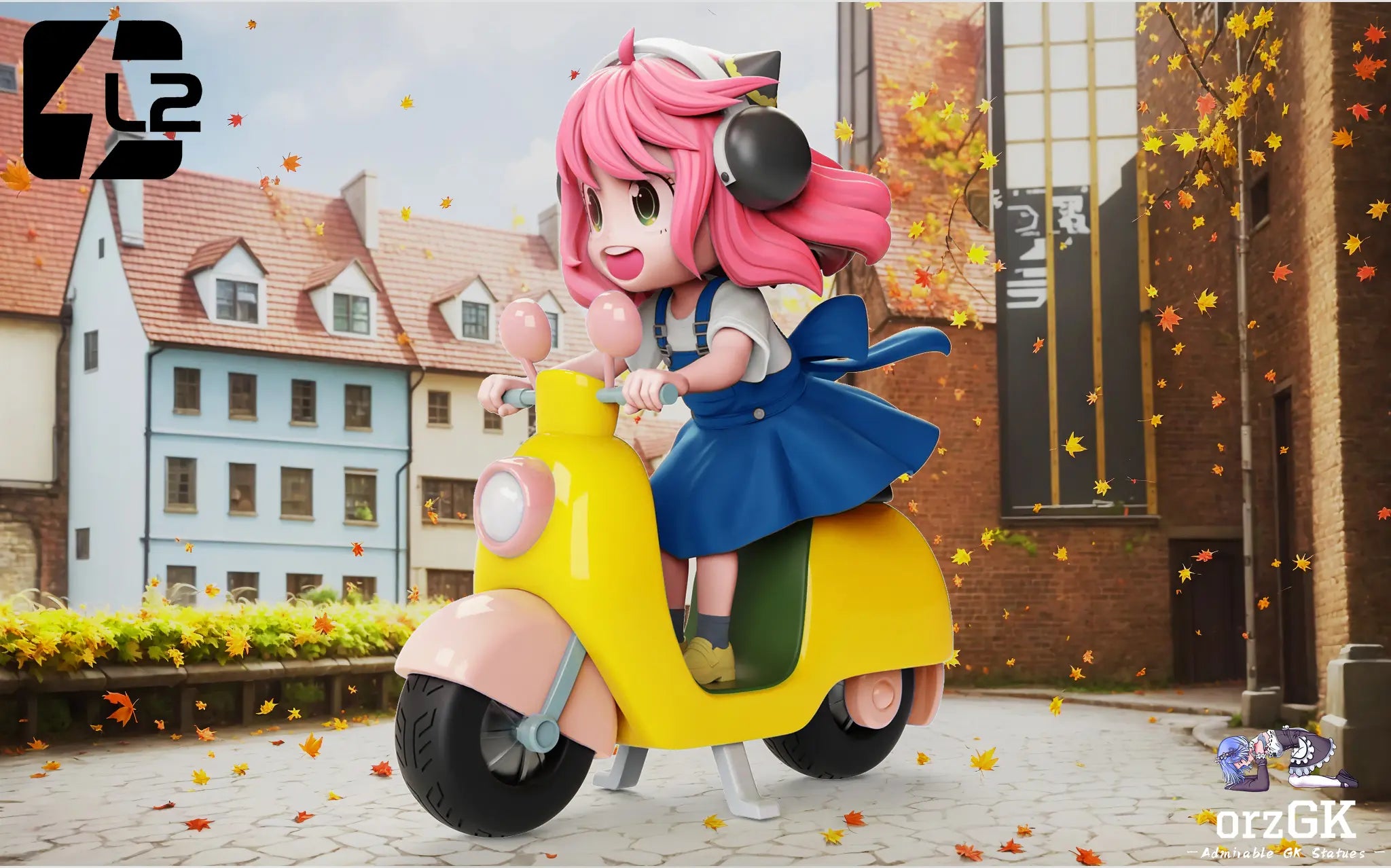 l2 Studio - Spy x Family Anya on a bike resin statue Navy Toys anime figure