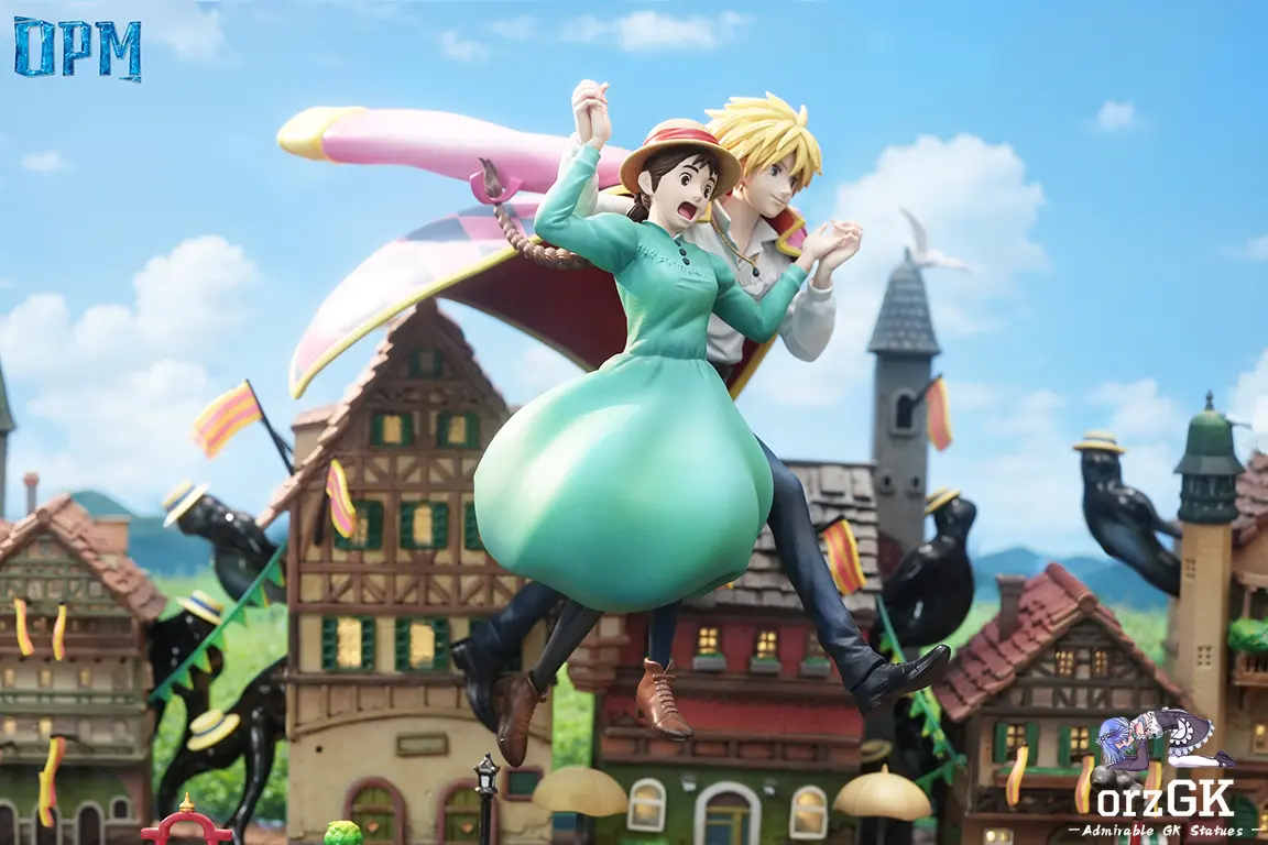 OPM Studio - Howl's Moving Castle Desktop Small Scene Series 6 Sophie and Howl Skywalk resin statue Navy Toys anime figure
