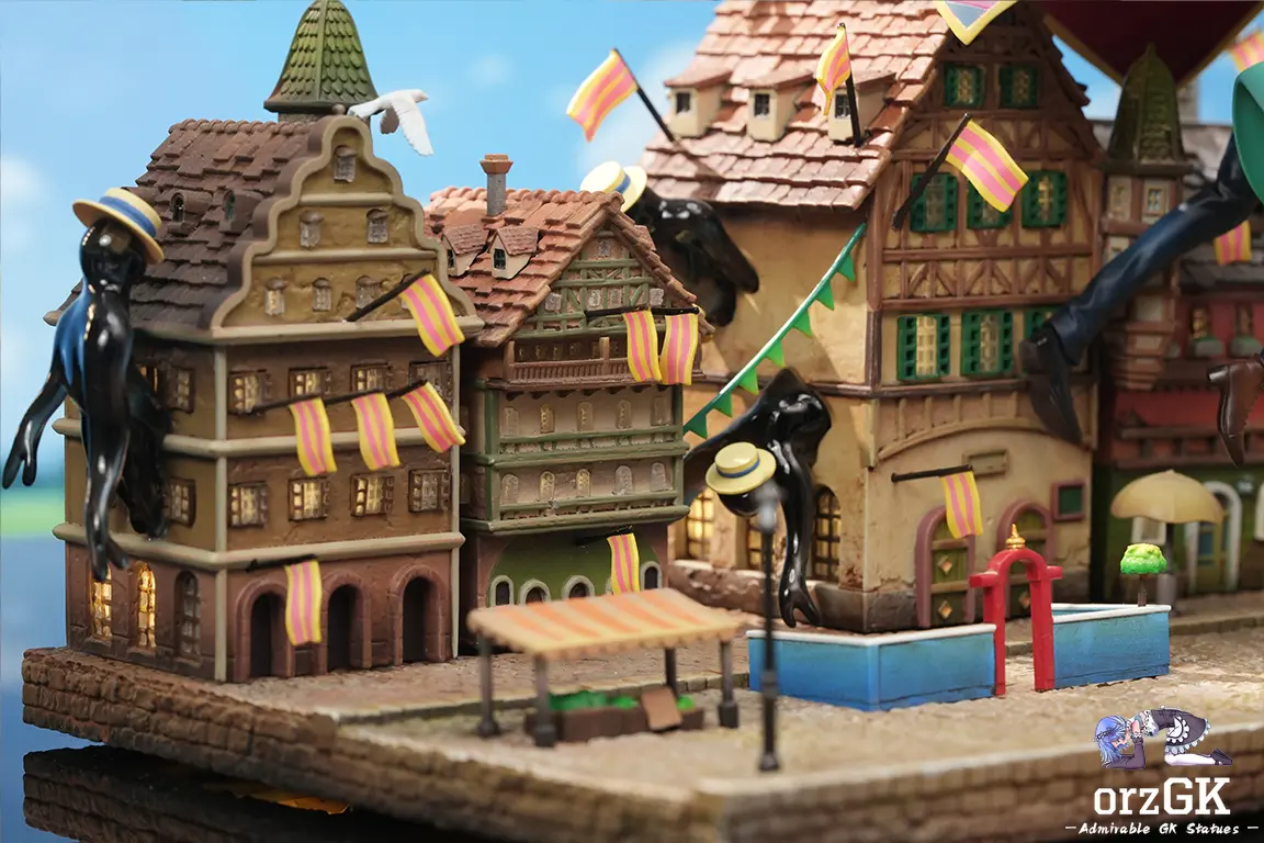 OPM Studio - Howl's Moving Castle Desktop Small Scene Series 6 Sophie and Howl Skywalk resin statue Navy Toys anime figure
