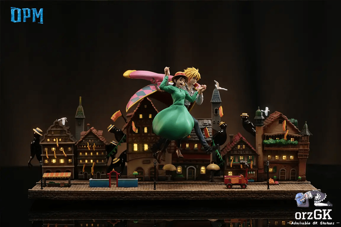 OPM Studio - Howl's Moving Castle Desktop Small Scene Series 6 Sophie and Howl Skywalk resin statue Navy Toys anime figure