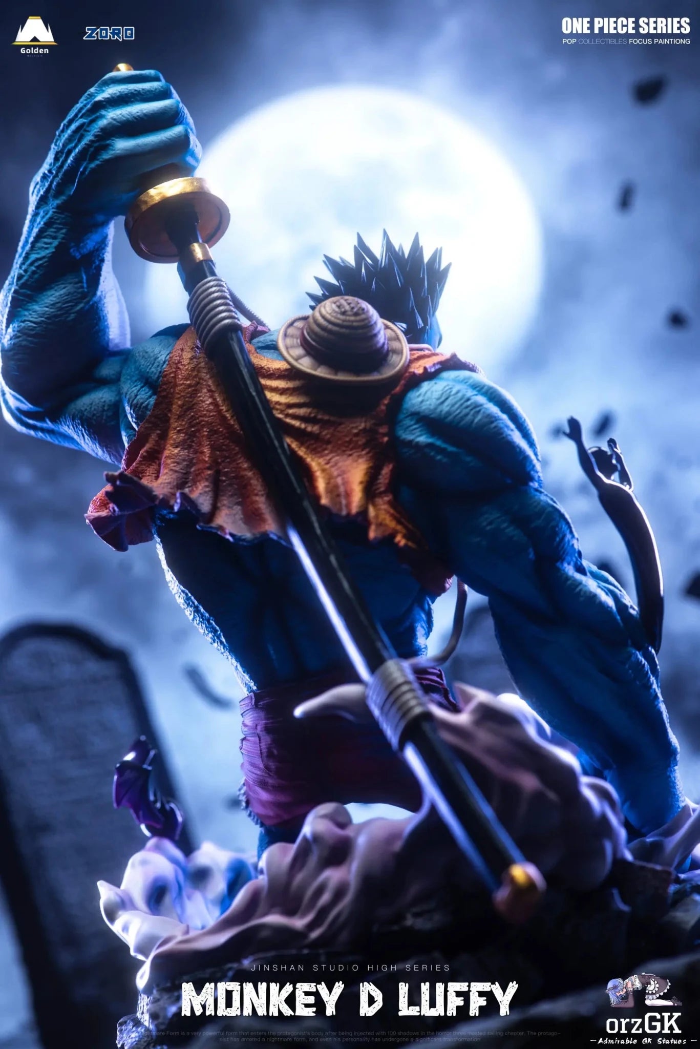 Jinshan Studio - One Piece Horror Series 2 Nightmare Luffy resin statue Navy Toys anime figure