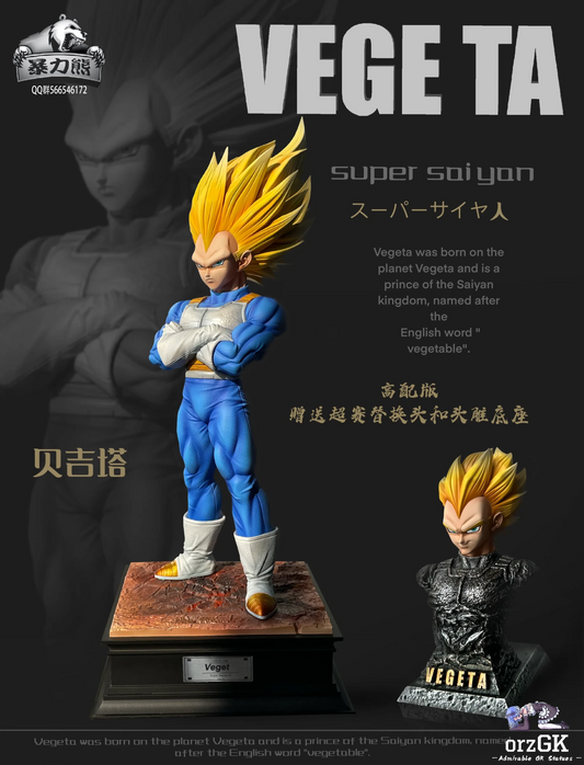 Violent Bear Studio - Dragon Ball DAIMA Super Saiyan 3 Vegeta resin statue Navy Toys anime figure