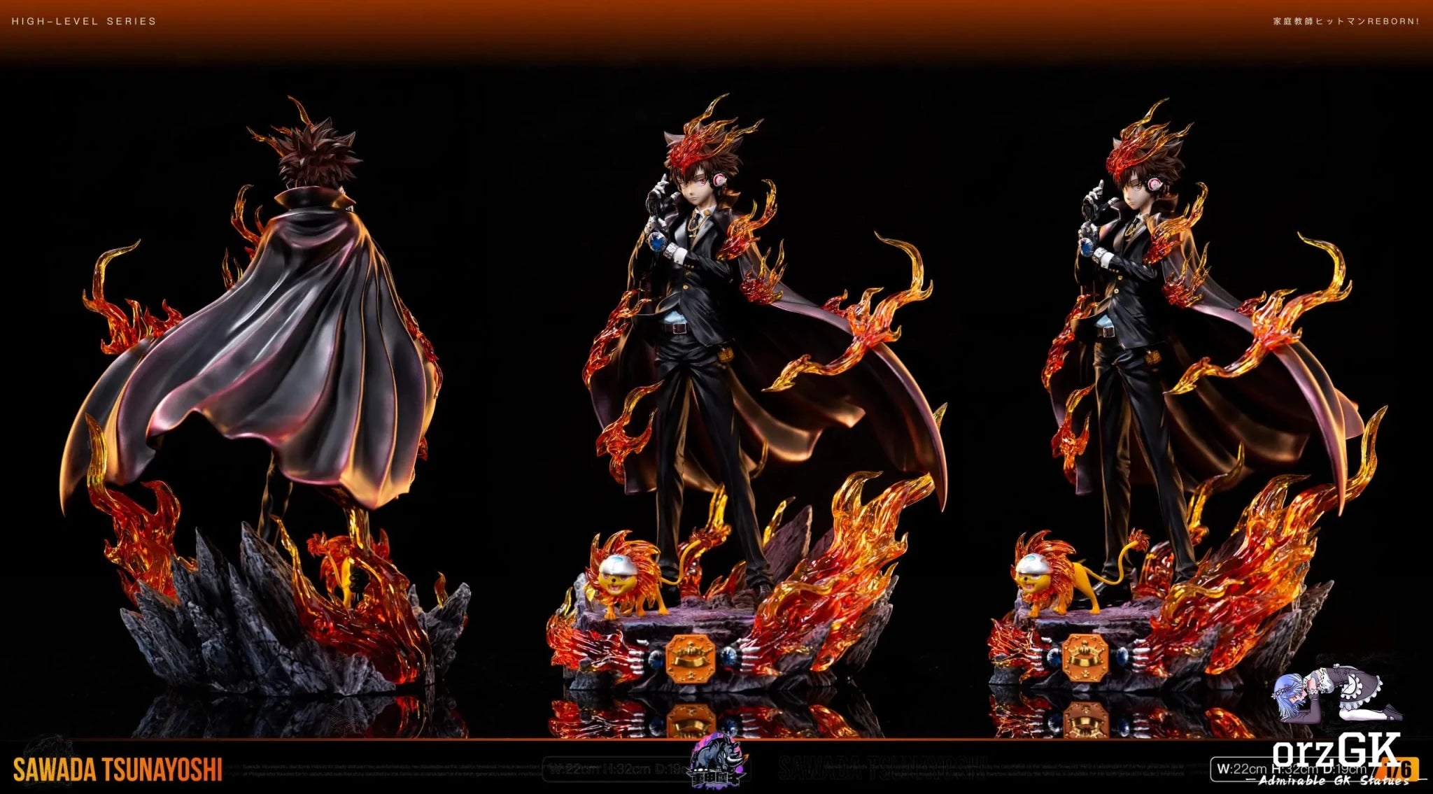 Zhong Jia Xi Niu Studio - Katekyo Hitman Reborn Vongola Famiglia Resonance Tsunayoshi Sawada resin statue Navy Toys anime figure