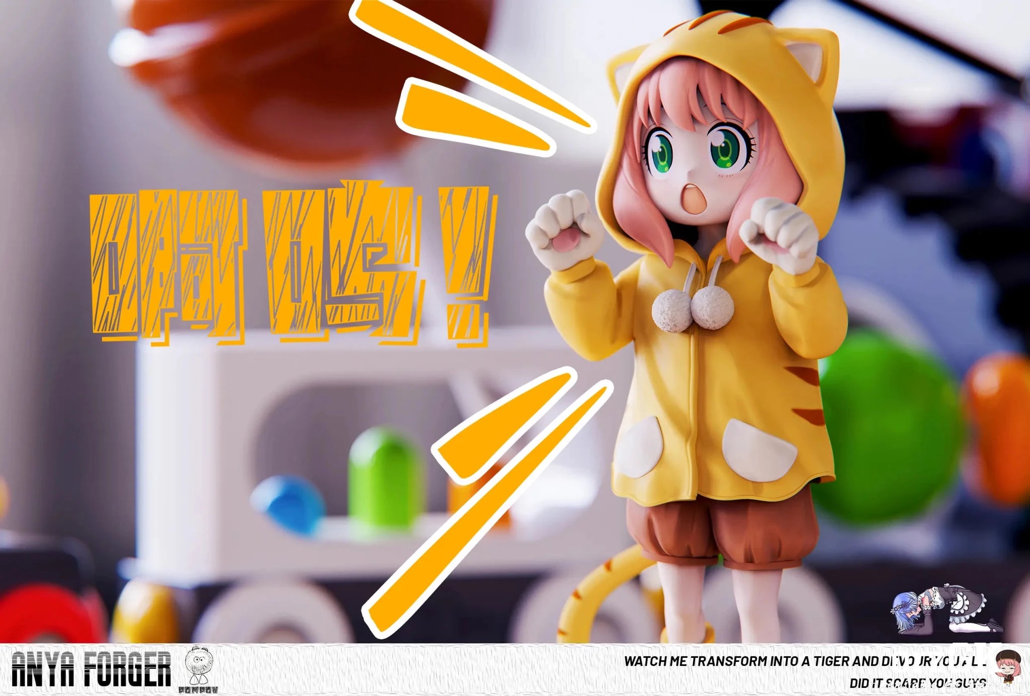 PomPon Studio - Spy x Family Tiger Pajamas Anya resin statue Navy Toys anime figure