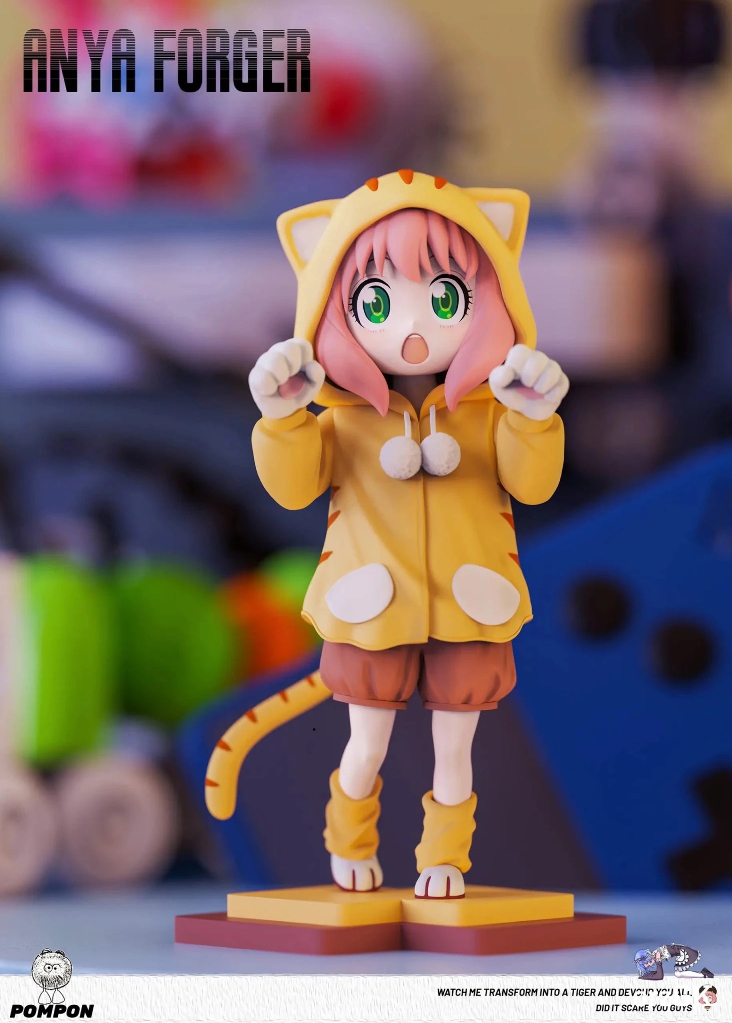 PomPon Studio - Spy x Family Tiger Pajamas Anya resin statue Navy Toys anime figure