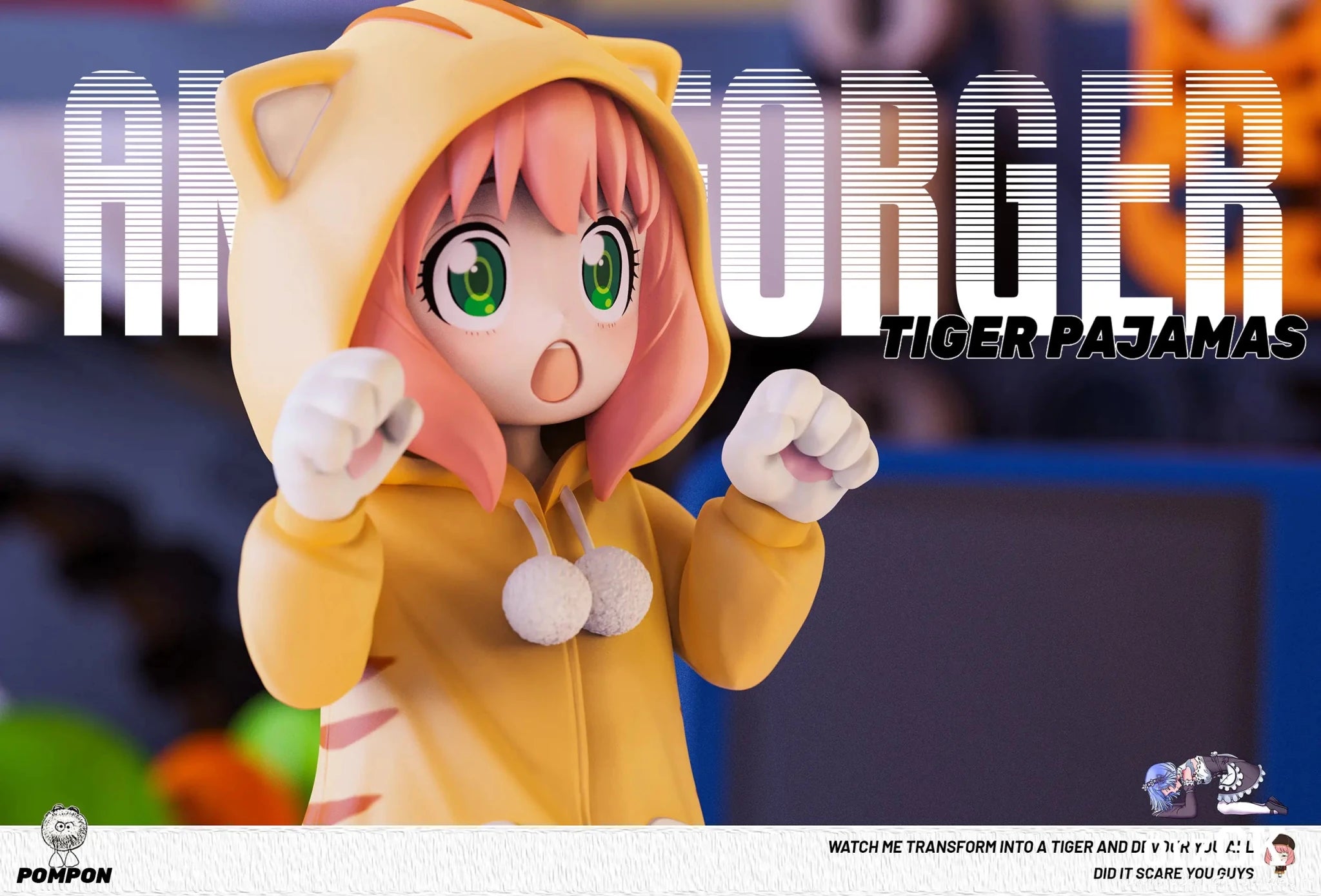 PomPon Studio - Spy x Family Tiger Pajamas Anya resin statue Navy Toys anime figure