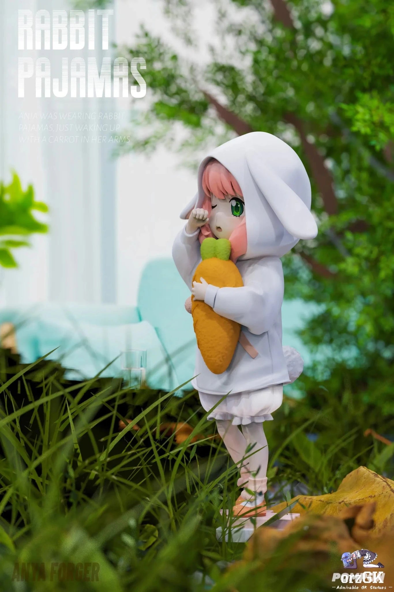 PomPon Studio - Spy x Family Bunny Pajamas Anya resin statue Navy Toys anime figure