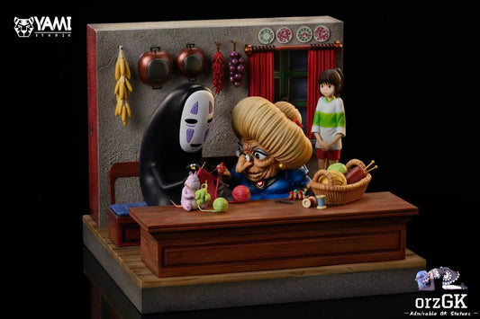 YAMI Studio - Spirited Away Protect Chihiro Zeniba & No Face man & Chihiro Ogino resin statue Navy Toys anime figure