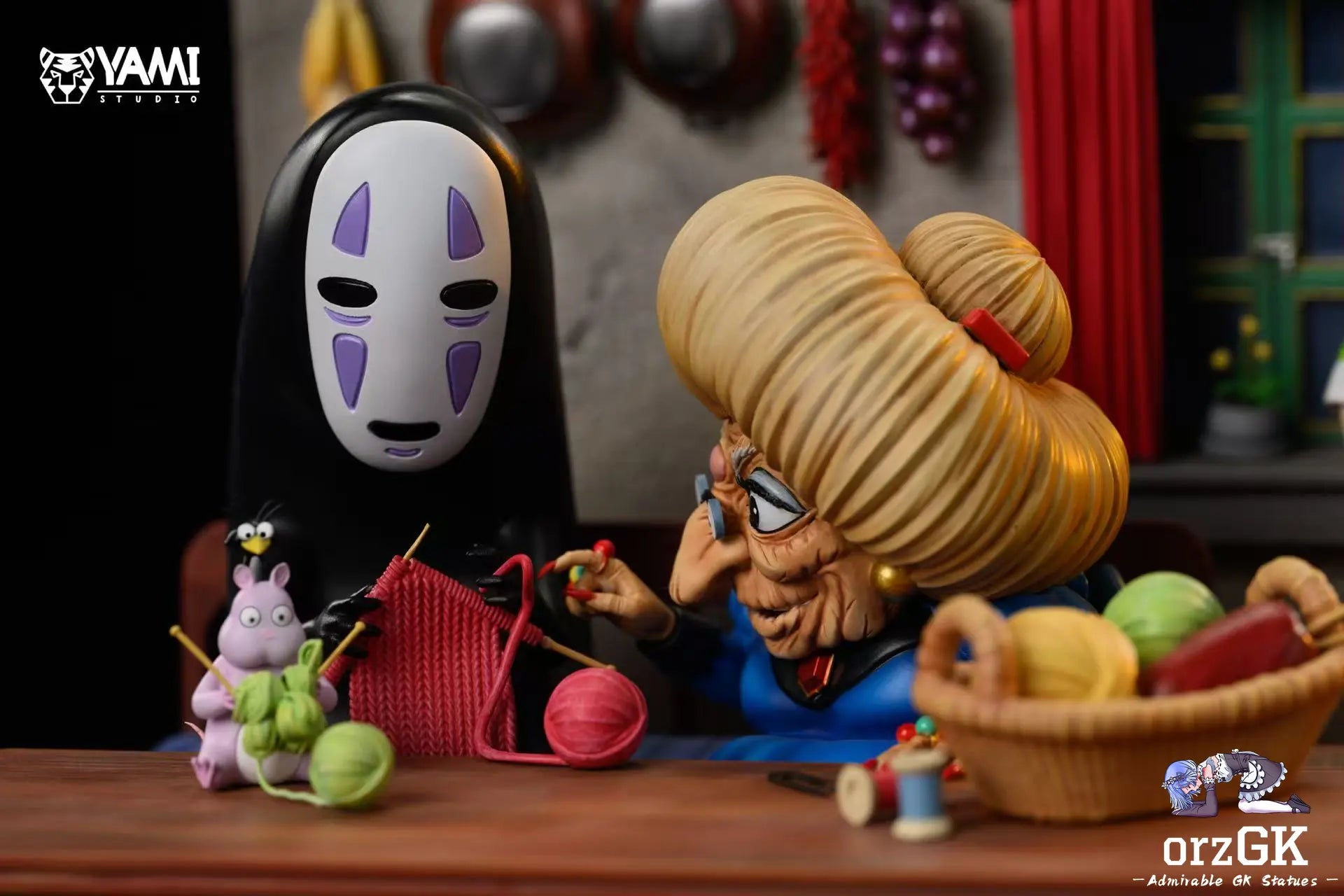 YAMI Studio - Spirited Away Protect Chihiro Zeniba & No Face man & Chihiro Ogino resin statue Navy Toys anime figure