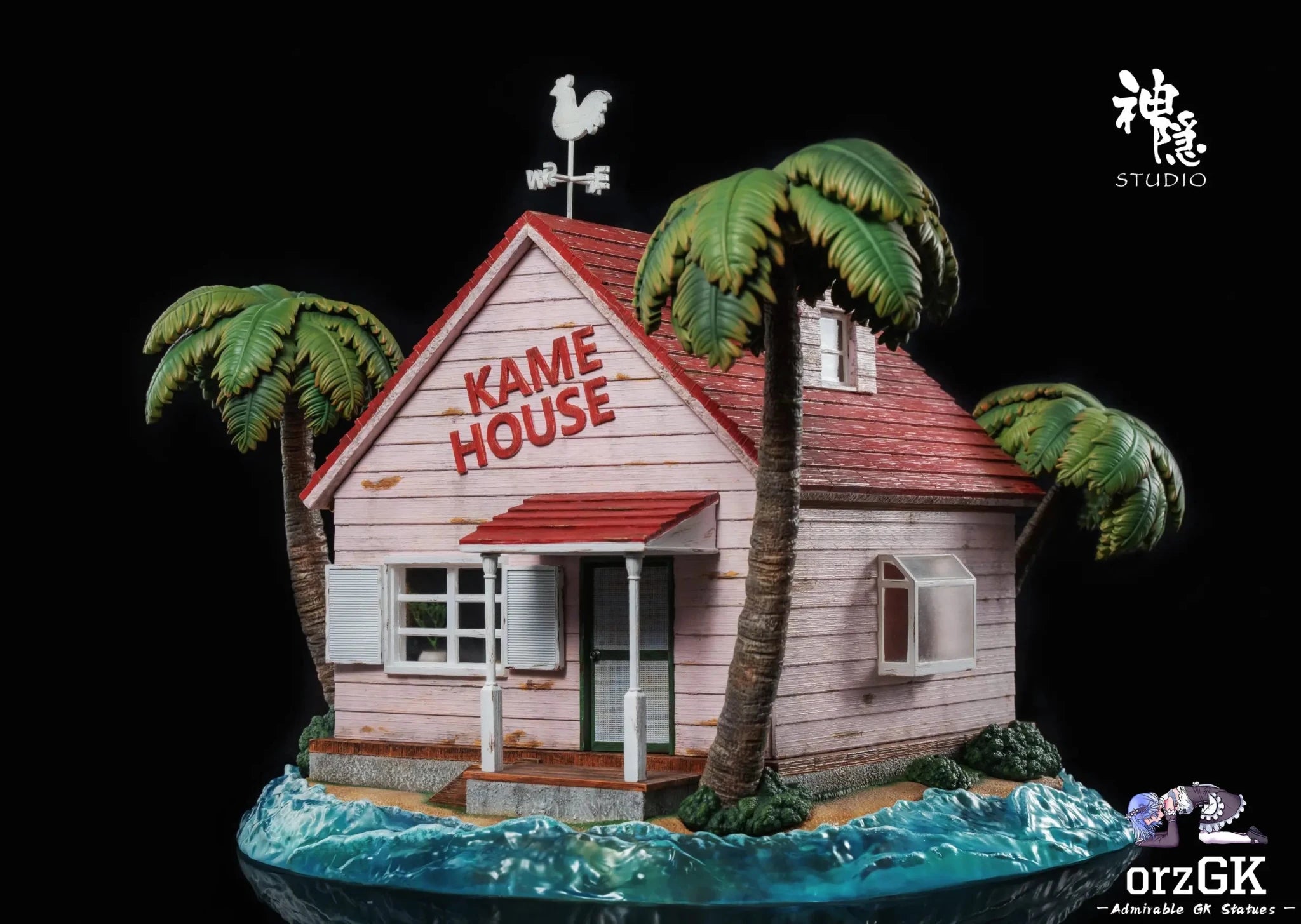Shen Yin Studio - Dragon Ball Food Series Kame House is open for dinner Son Goku & Master Roshi & Launch & Kuririn resin statue Navy Toys anime figure