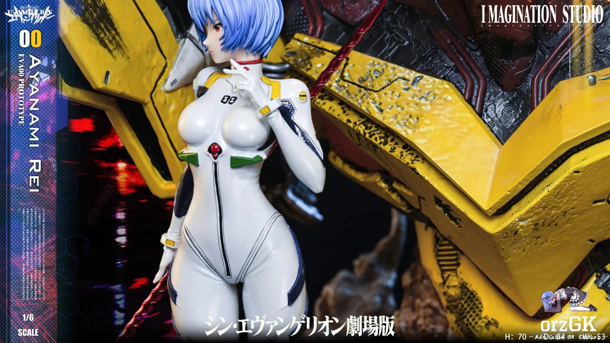 Imagination Studio - Neon Genesis Evangelion Soryu Asuka Langley & Ayanami Rei resin statue Navy Toys anime figure