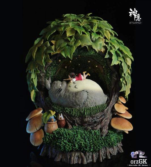 Shen Yin Studio - My Neighbor Totoro Silhouette Moment Series Resting in the Tree Hole resin statue Navy Toys anime figure