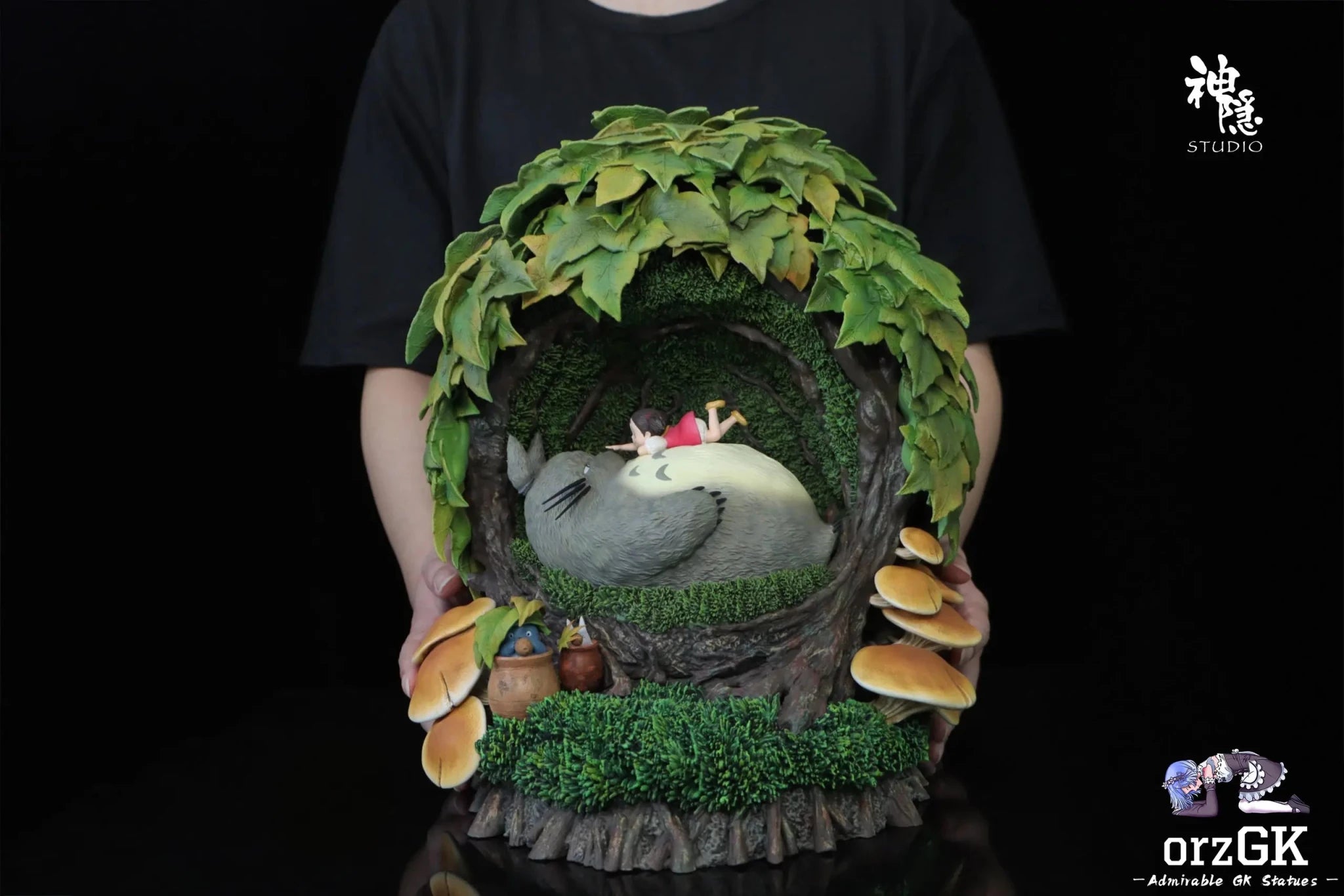Shen Yin Studio - My Neighbor Totoro Silhouette Moment Series Resting in the Tree Hole resin statue Navy Toys anime figure
