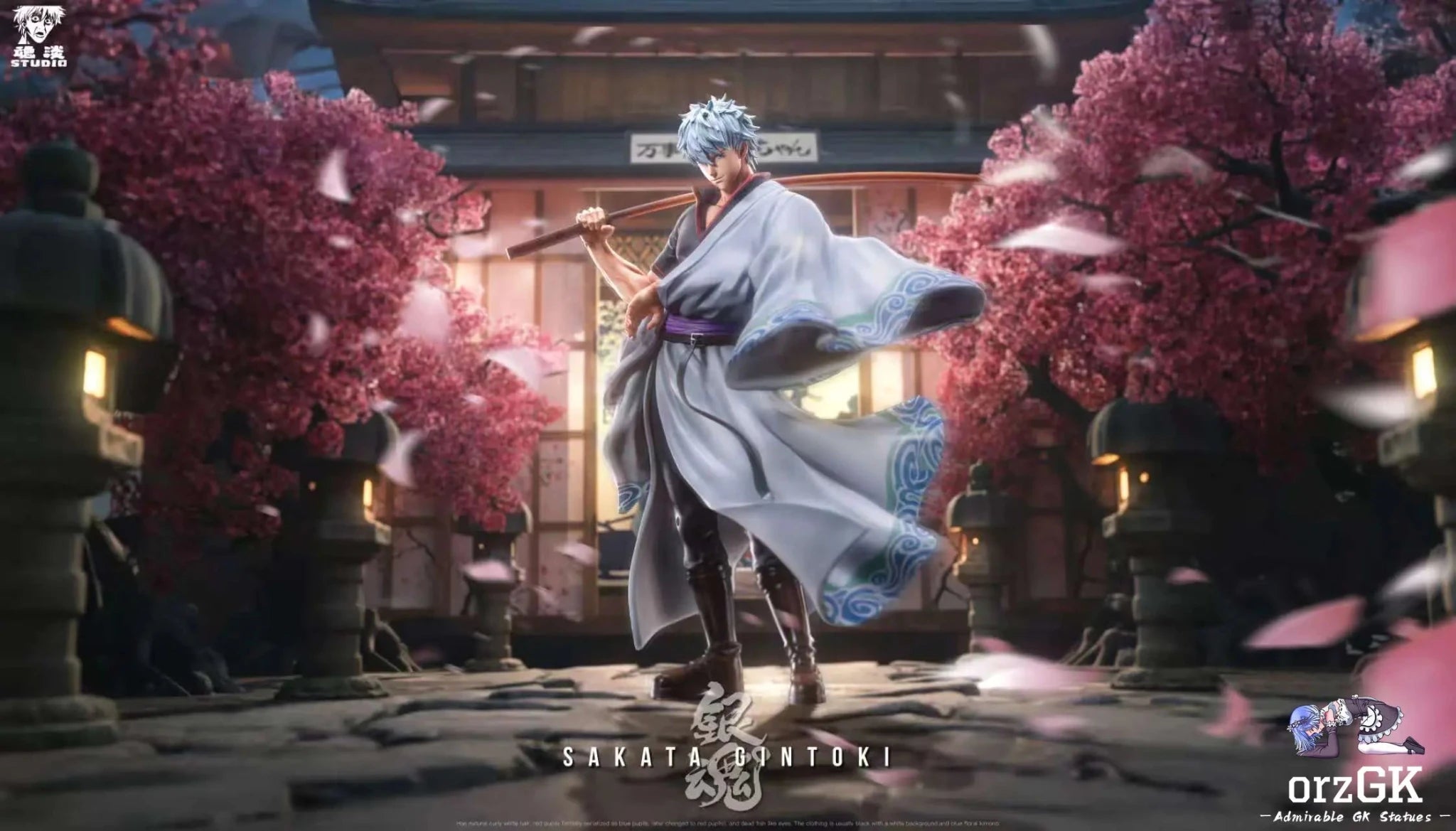 Hun Dan Studio - Gin Tama Gintoki Sakata resin statue Navy Toys anime figure
