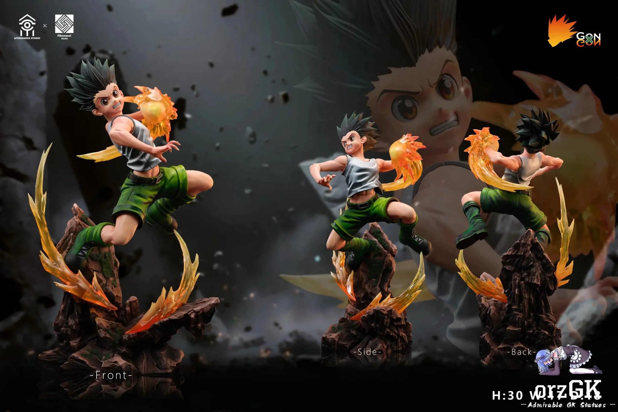 Aftershock Studio & Fibonacci Studio - HUNTER × HUNTER Killua Zoldyck & Gon Freecss resin statue Navy Toys anime figure