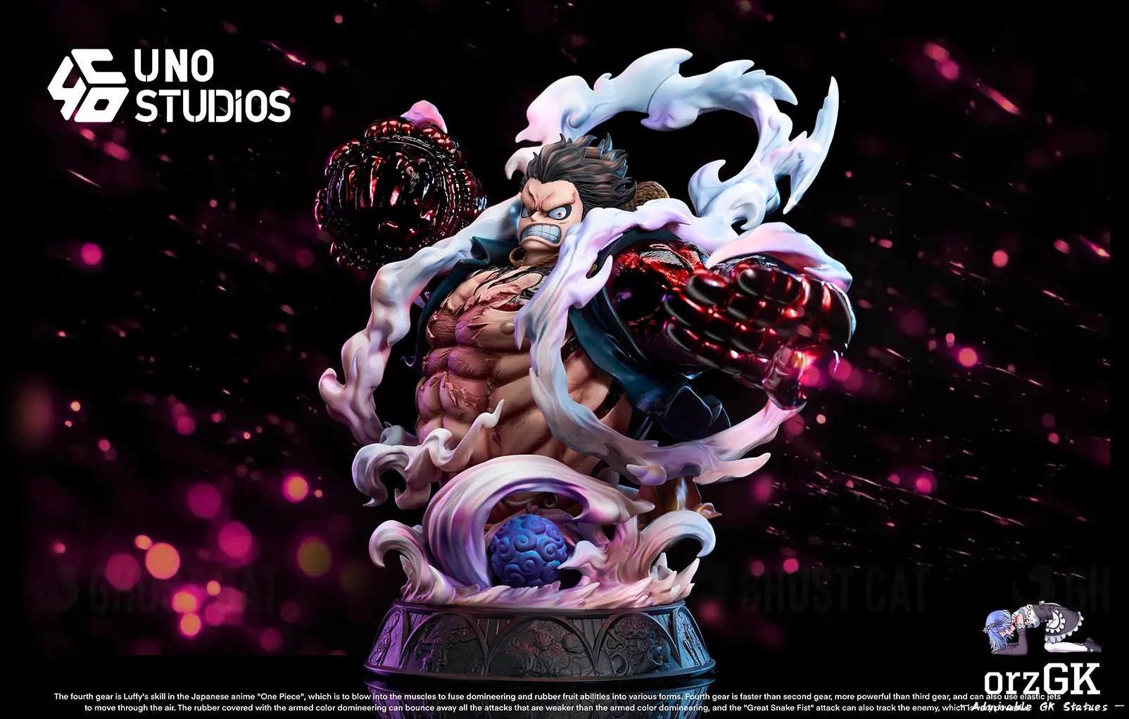 UNO Studio - One Piece 1/4 Gear fourth Luffy resin statue Navy Toys anime figure