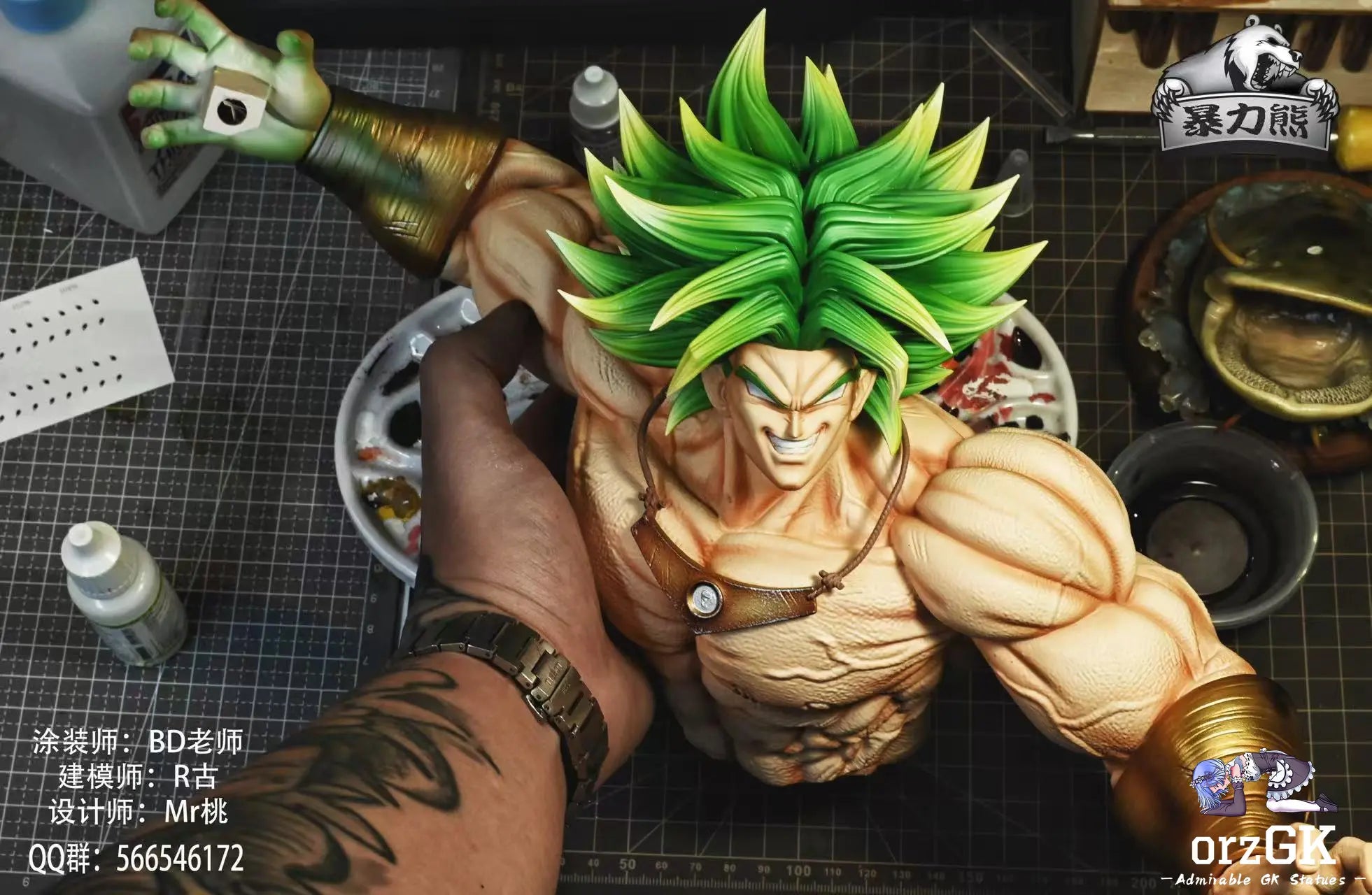Violent bear Studio - Dragon Ball Legendary Super Saiyan Broly resin statue Navy Toys anime figure