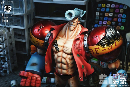 SPADES K Studio - One Piece Battle Damaged Franky resin statue Navy Toys anime figure