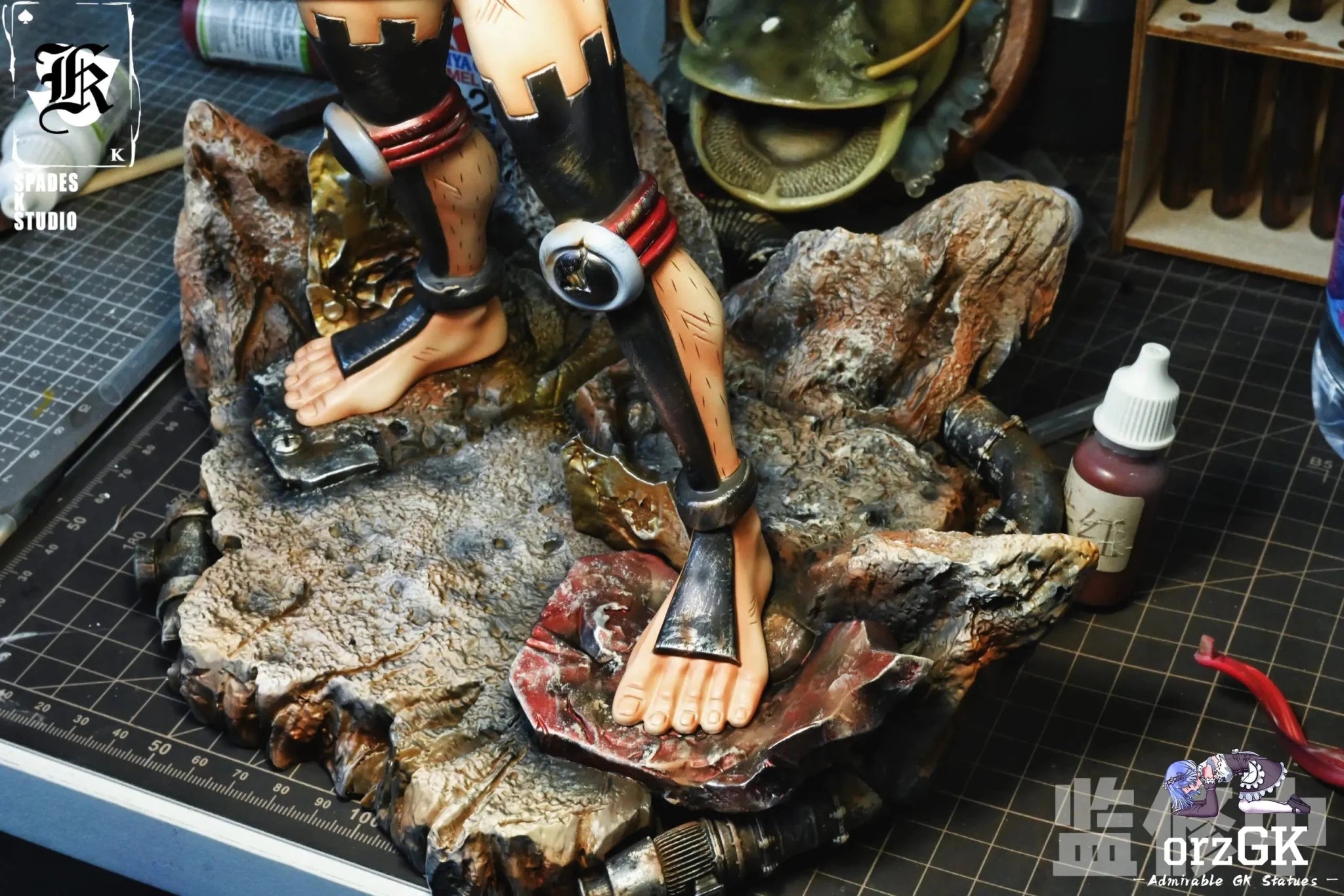 SPADES K Studio - One Piece Battle Damaged Franky resin statue Navy Toys anime figure