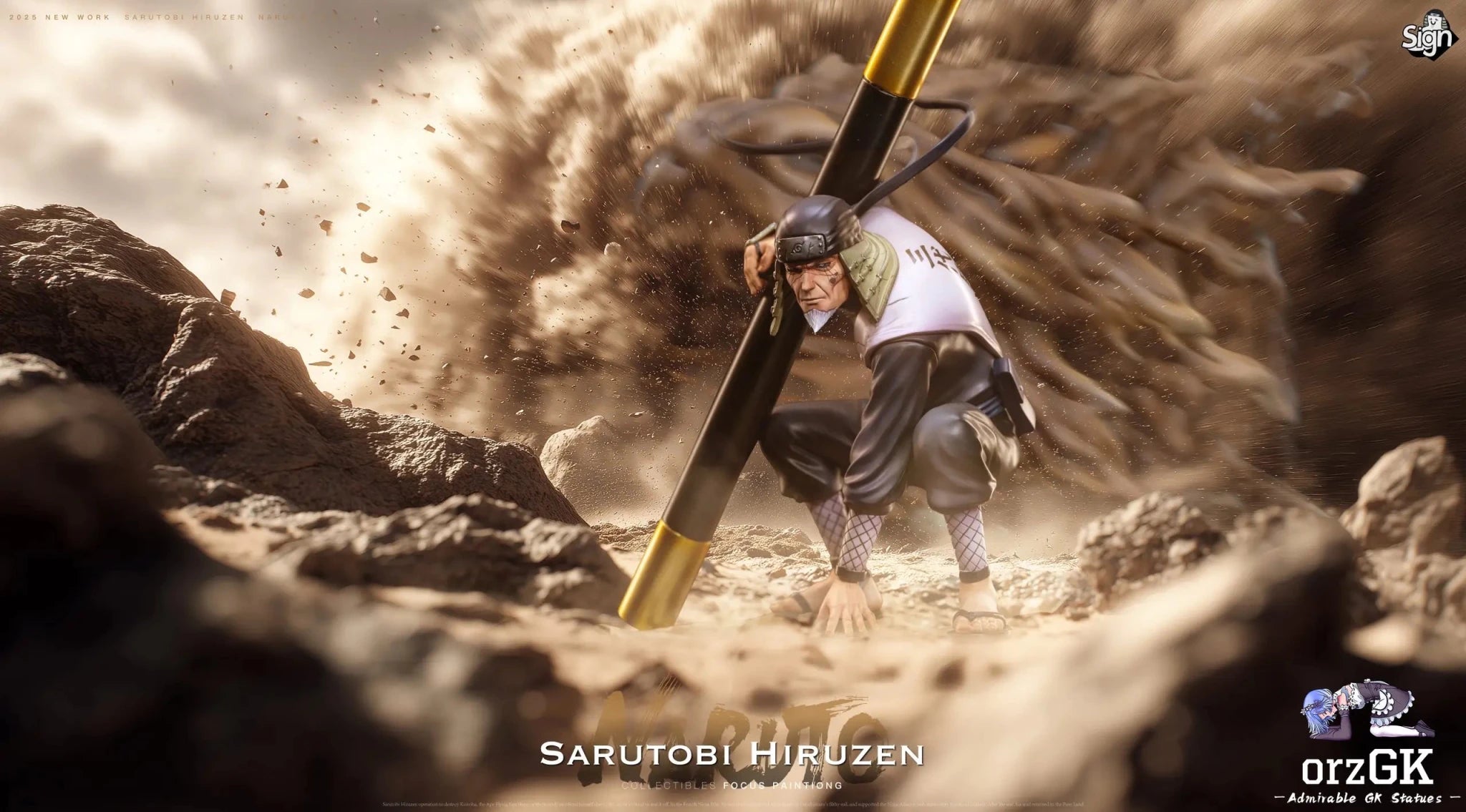 Sign Studio - Naruto Third Generation Sarutobi Hiruzen resin statue Navy Toys anime figure