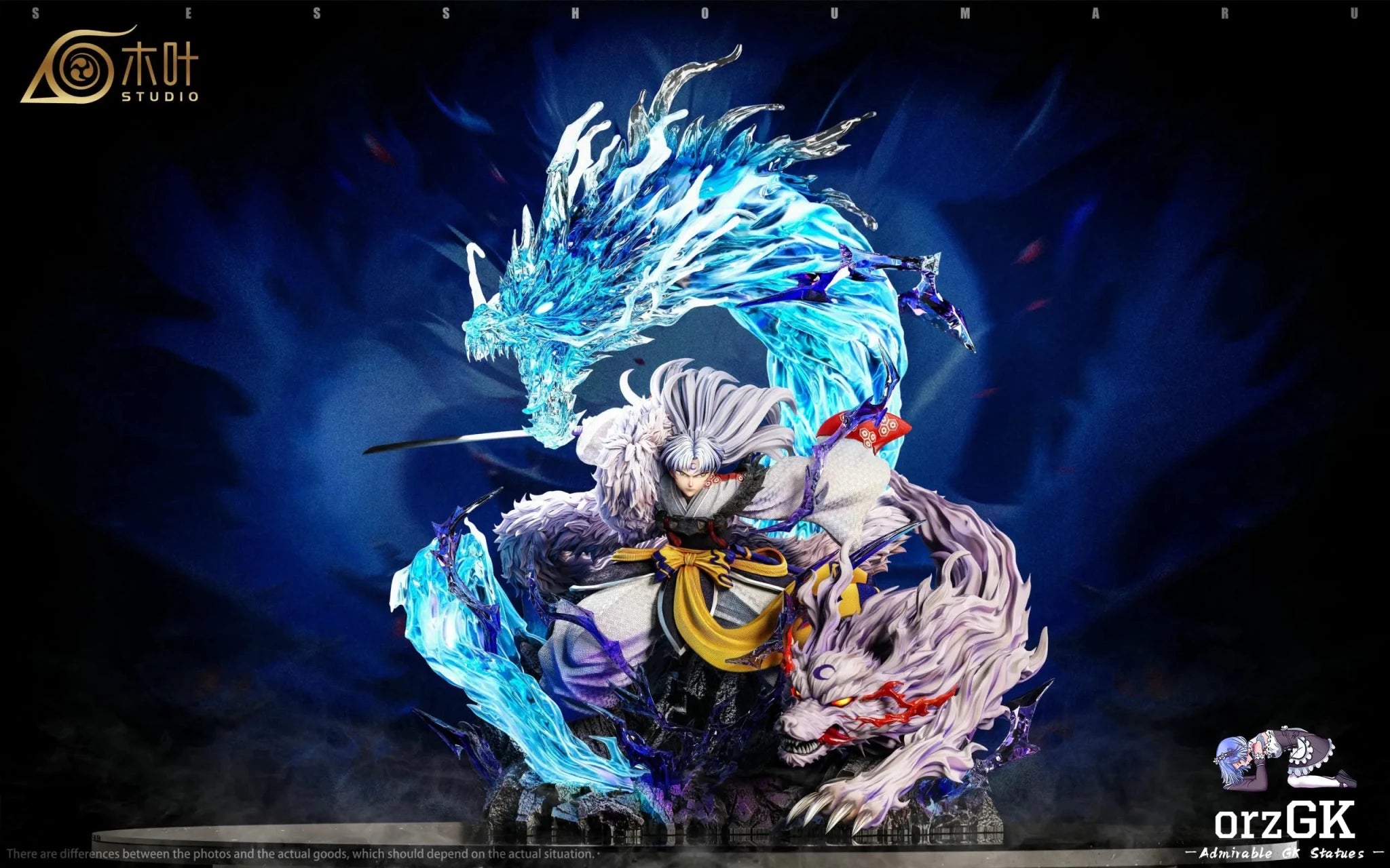 Konoha Studio - Inuyasha Light Carving Series 001 Sesshomaru resin statue Navy Toys anime figure