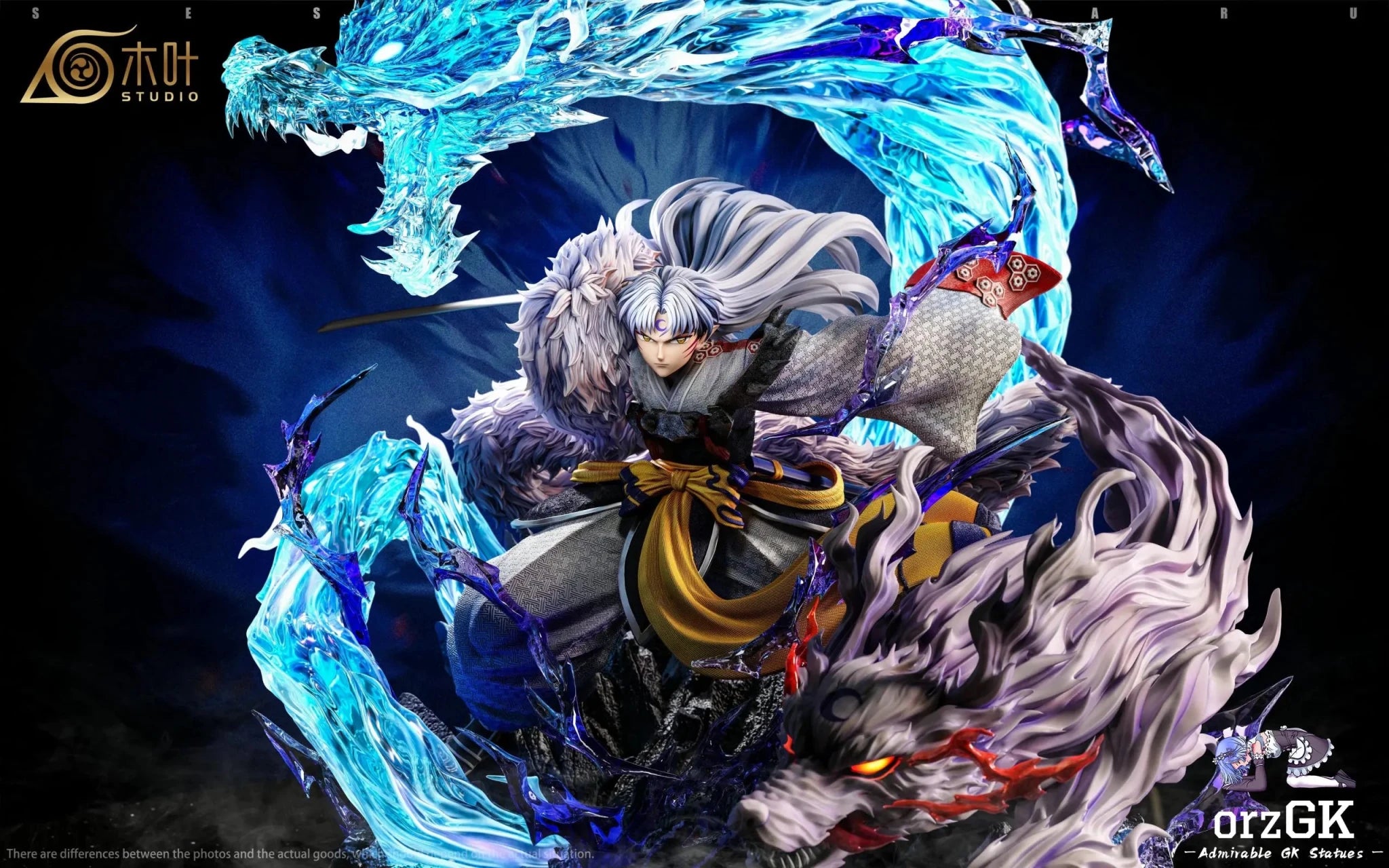 Konoha Studio - Inuyasha Light Carving Series 001 Sesshomaru resin statue Navy Toys anime figure