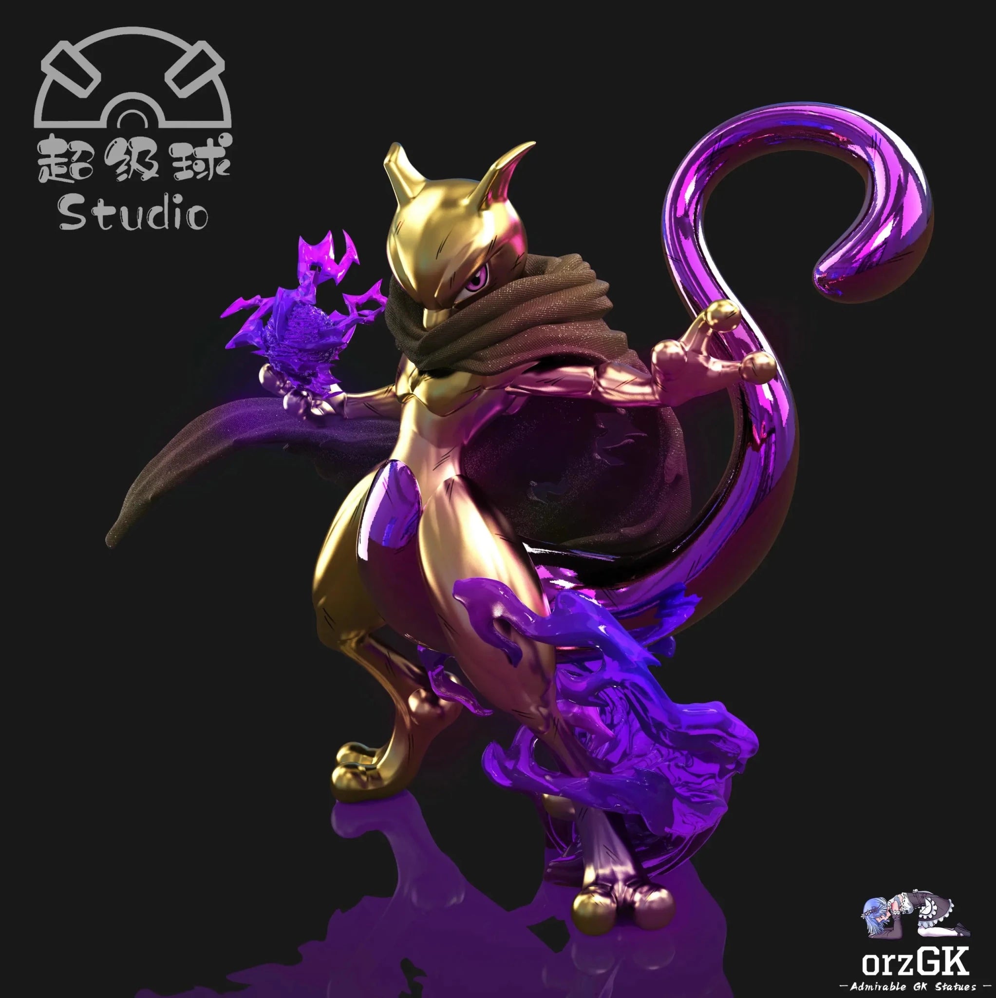 Chao Ji Qiu Studio - Pokémon 1/20 Scale Pokédex Series Cloaked Mewtwo resin statue Navy Toys anime figure