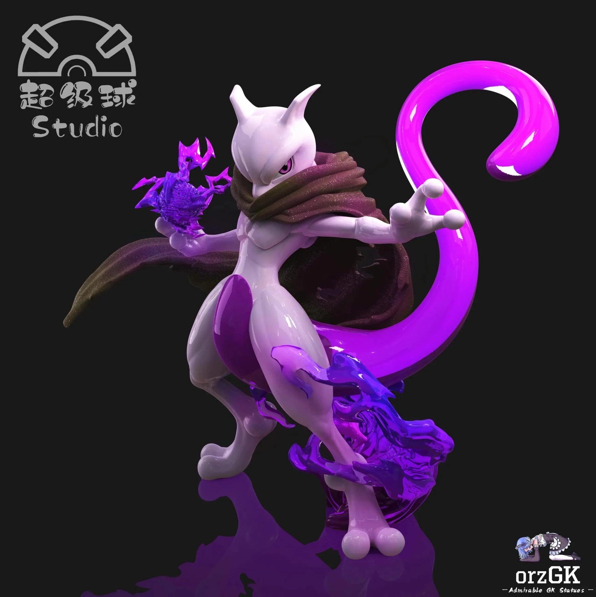 Chao Ji Qiu Studio - Pokémon 1/20 Scale Pokédex Series Cloaked Mewtwo resin statue Navy Toys anime figure
