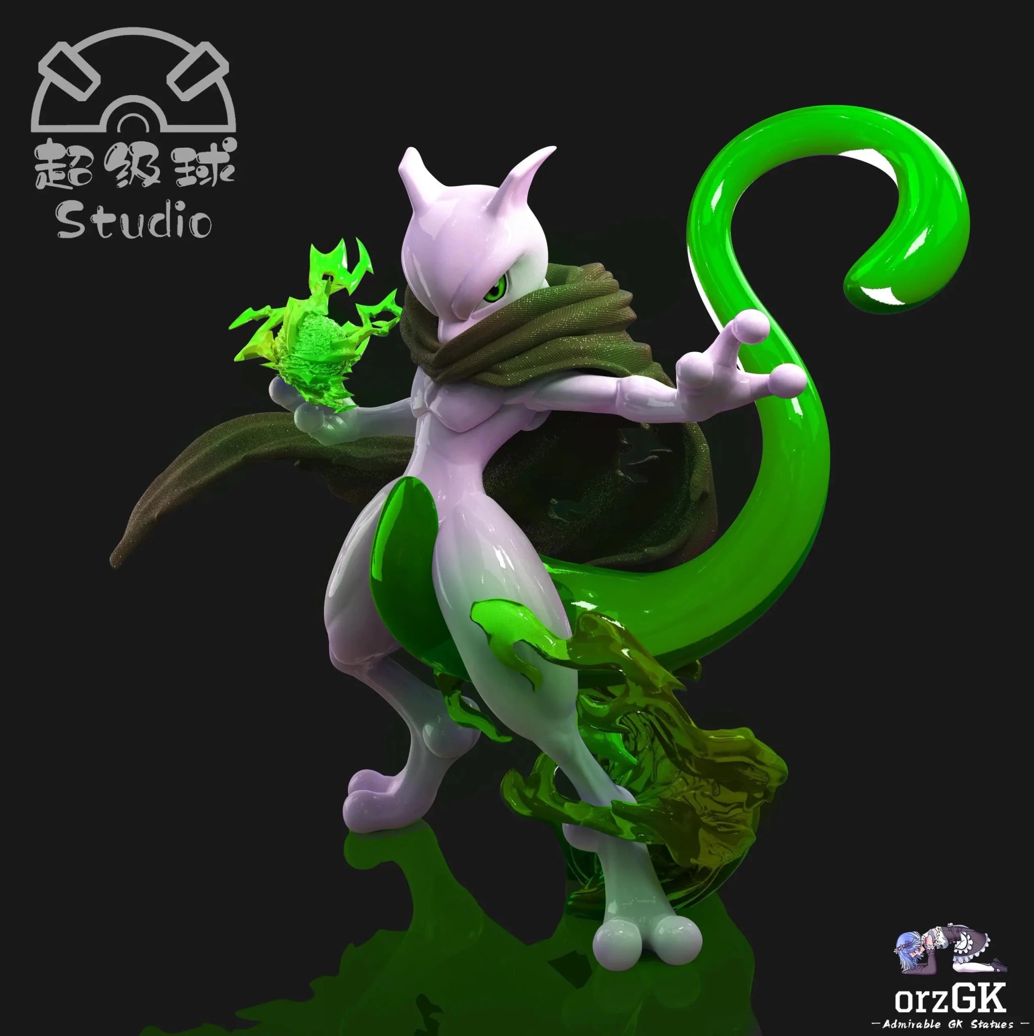 Chao Ji Qiu Studio - Pokémon 1/20 Scale Pokédex Series Cloaked Mewtwo resin statue Navy Toys anime figure
