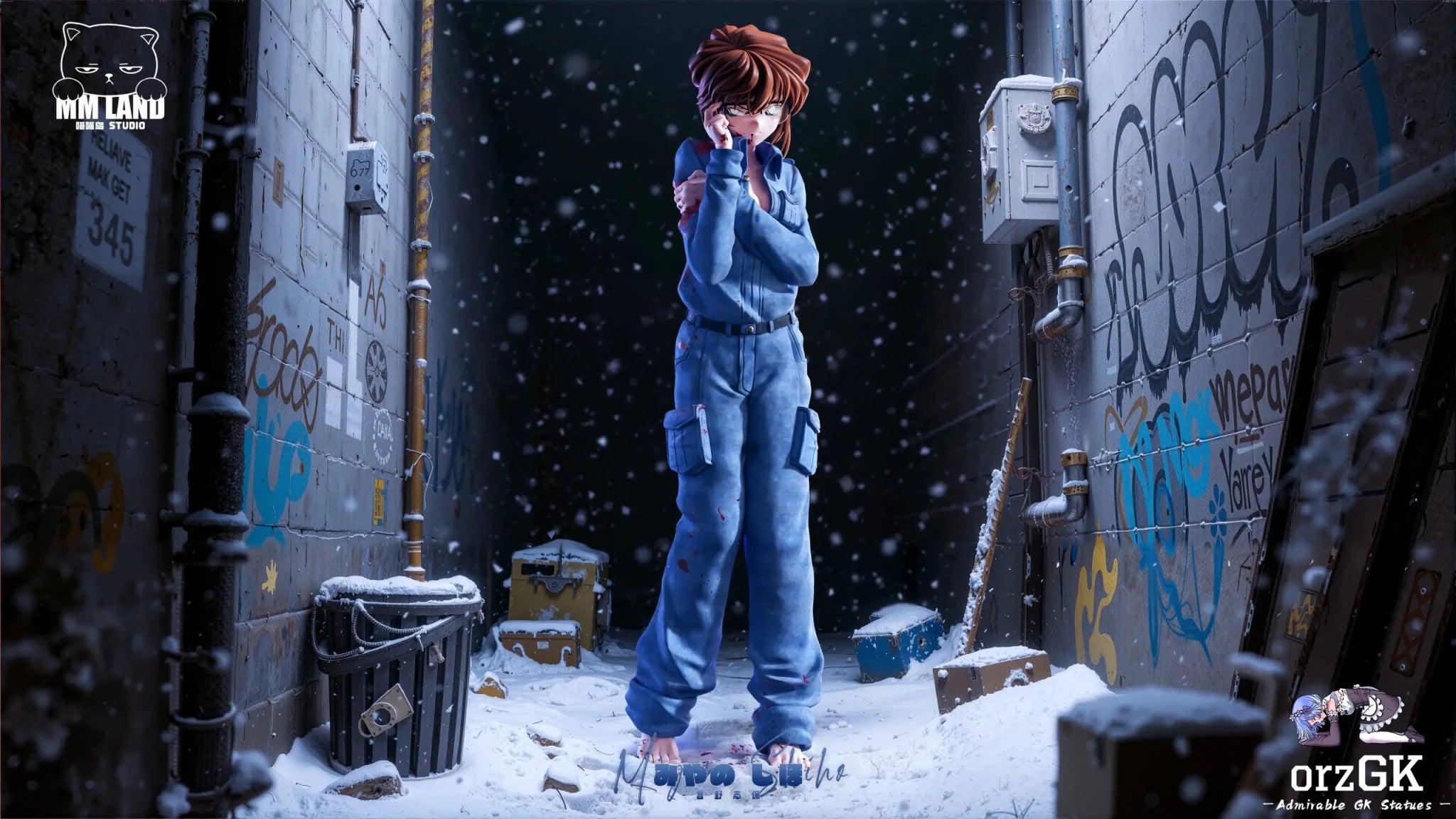 MMLAND Studio - Detective Conan Battle Damaged Shiho Miyano resin statue Navy Toys anime figure