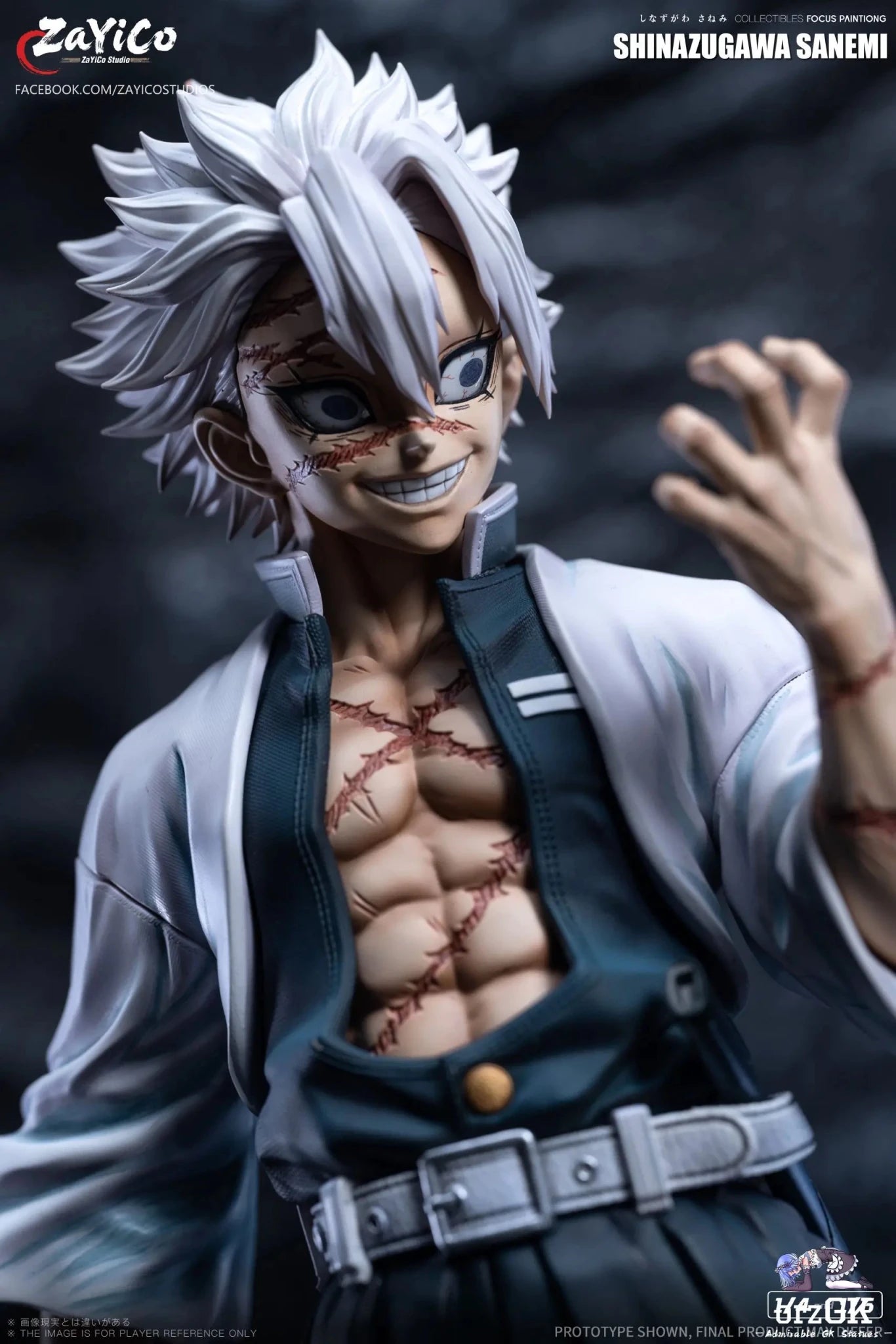 Zayico Studio - Demon Slayer Wind Hashira Sanemi Shinazugawa resin statue Navy Toys anime figure