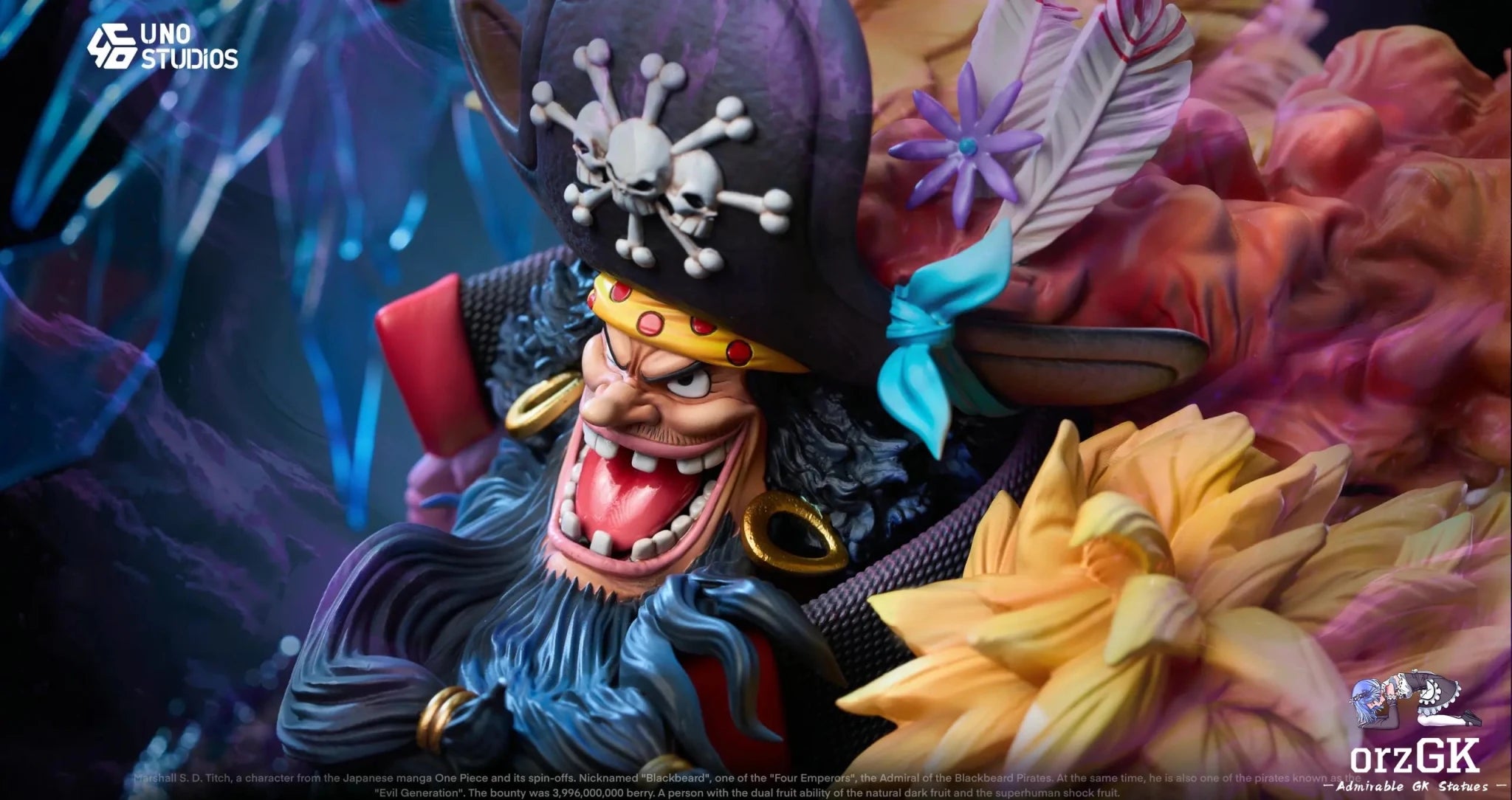UNO Studio - One Piece 1/4 Scale Marshall D. Teach Blackbeard resin statue Navy Toys anime figure
