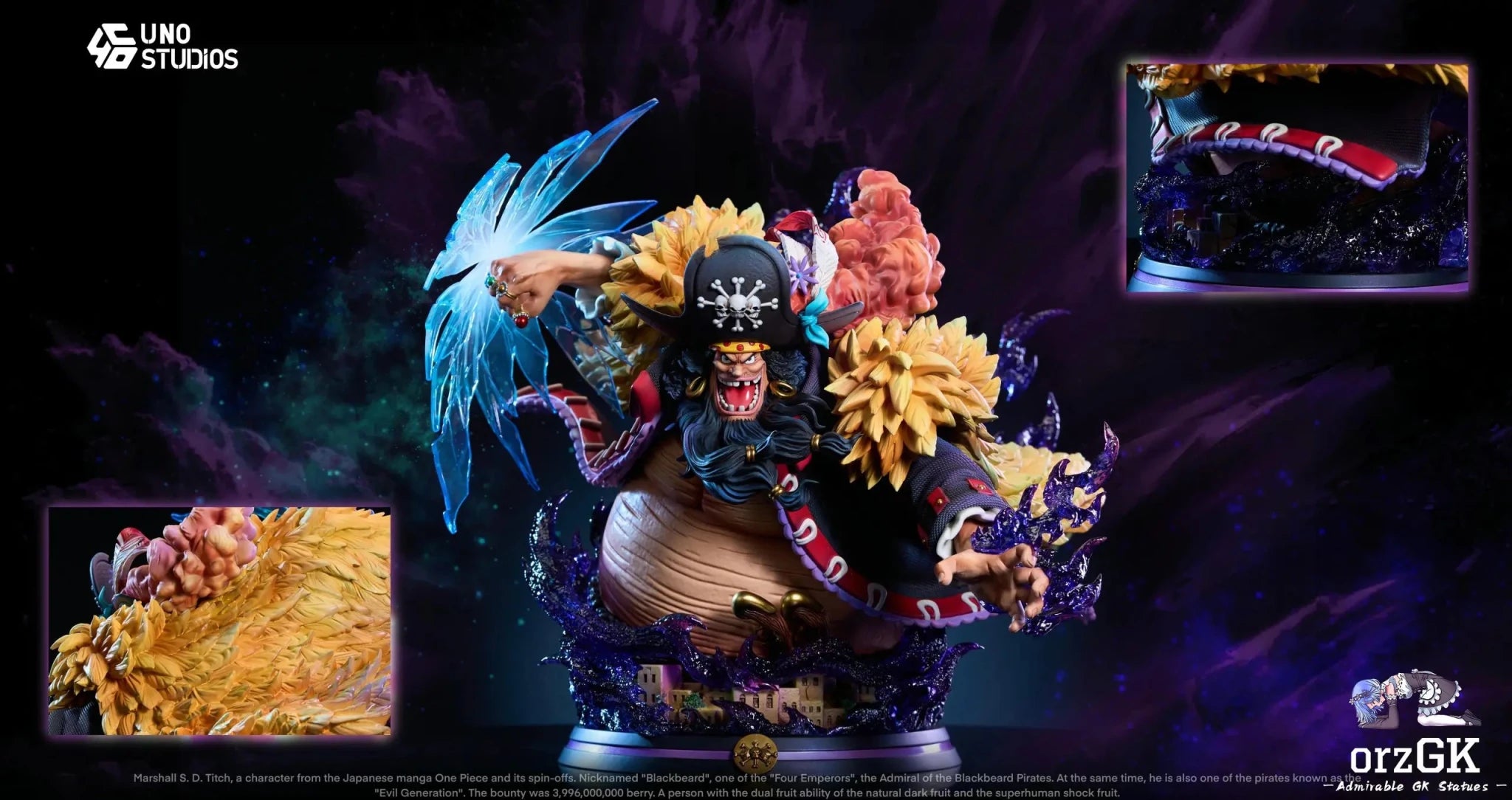 UNO Studio - One Piece 1/4 Scale Marshall D. Teach Blackbeard resin statue Navy Toys anime figure