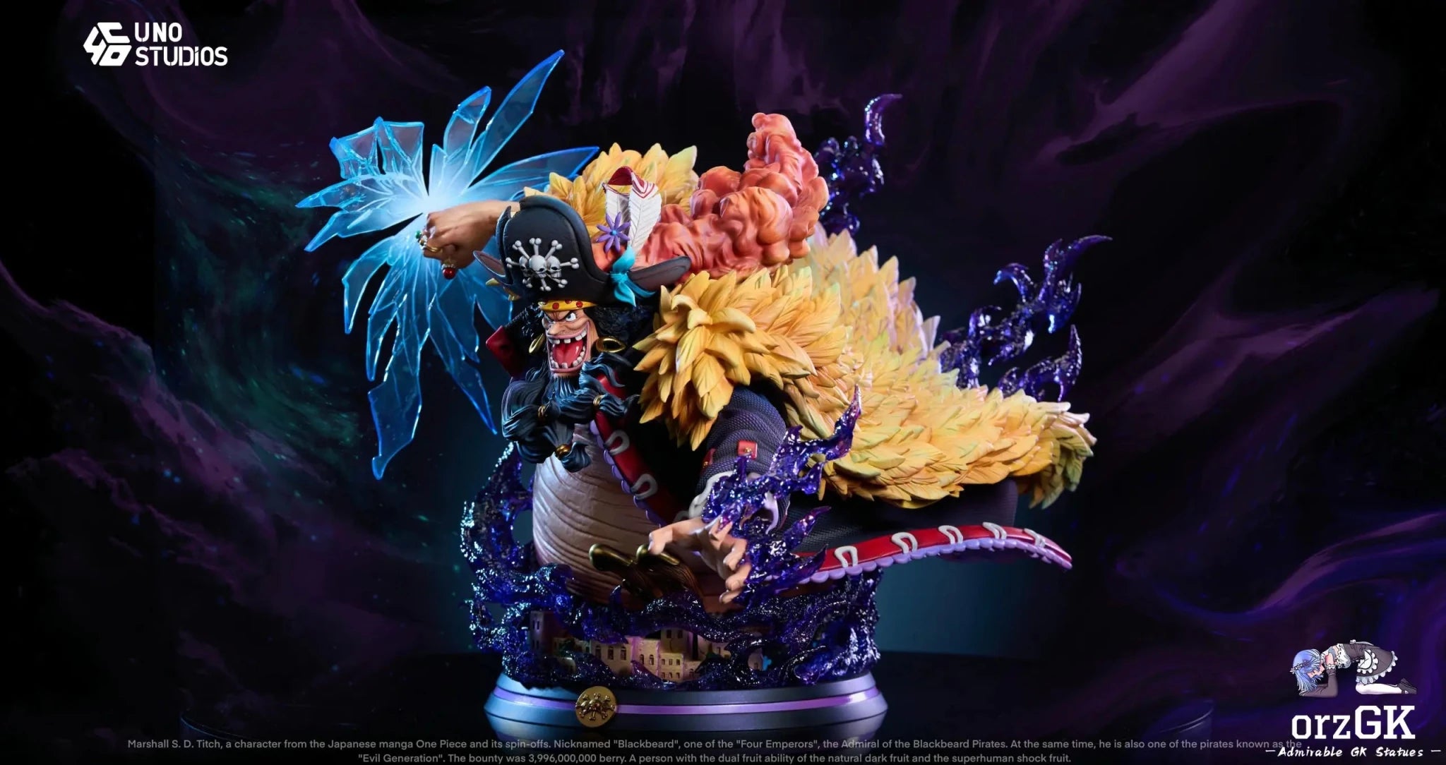 UNO Studio - One Piece 1/4 Scale Marshall D. Teach Blackbeard resin statue Navy Toys anime figure