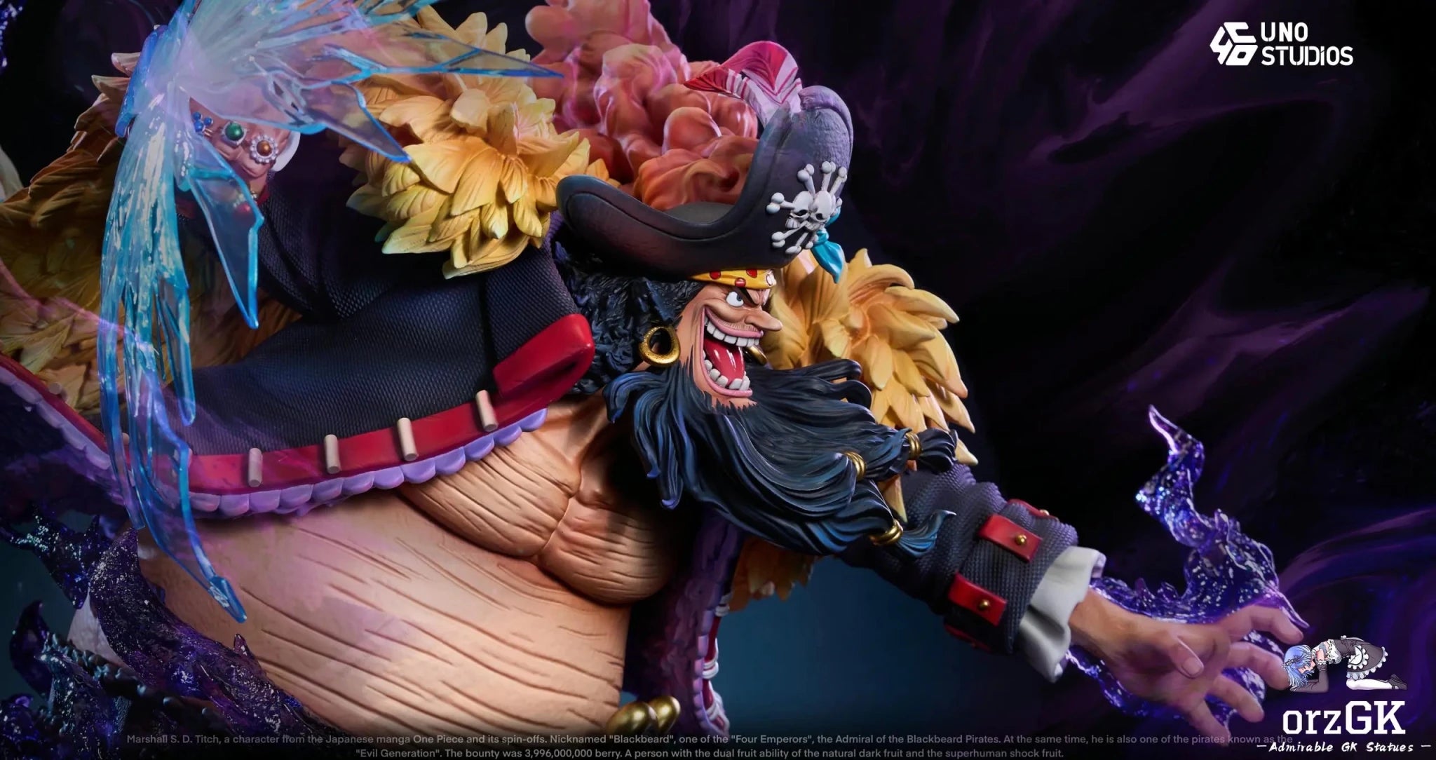 UNO Studio - One Piece 1/4 Scale Marshall D. Teach Blackbeard resin statue Navy Toys anime figure