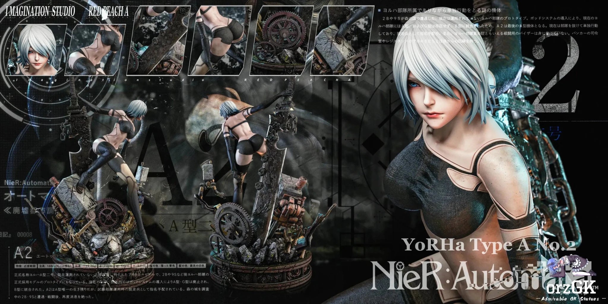 Imagination Studio & Red Peach A Studio - NieR:Automata A2 resin statue Navy Toys anime figure