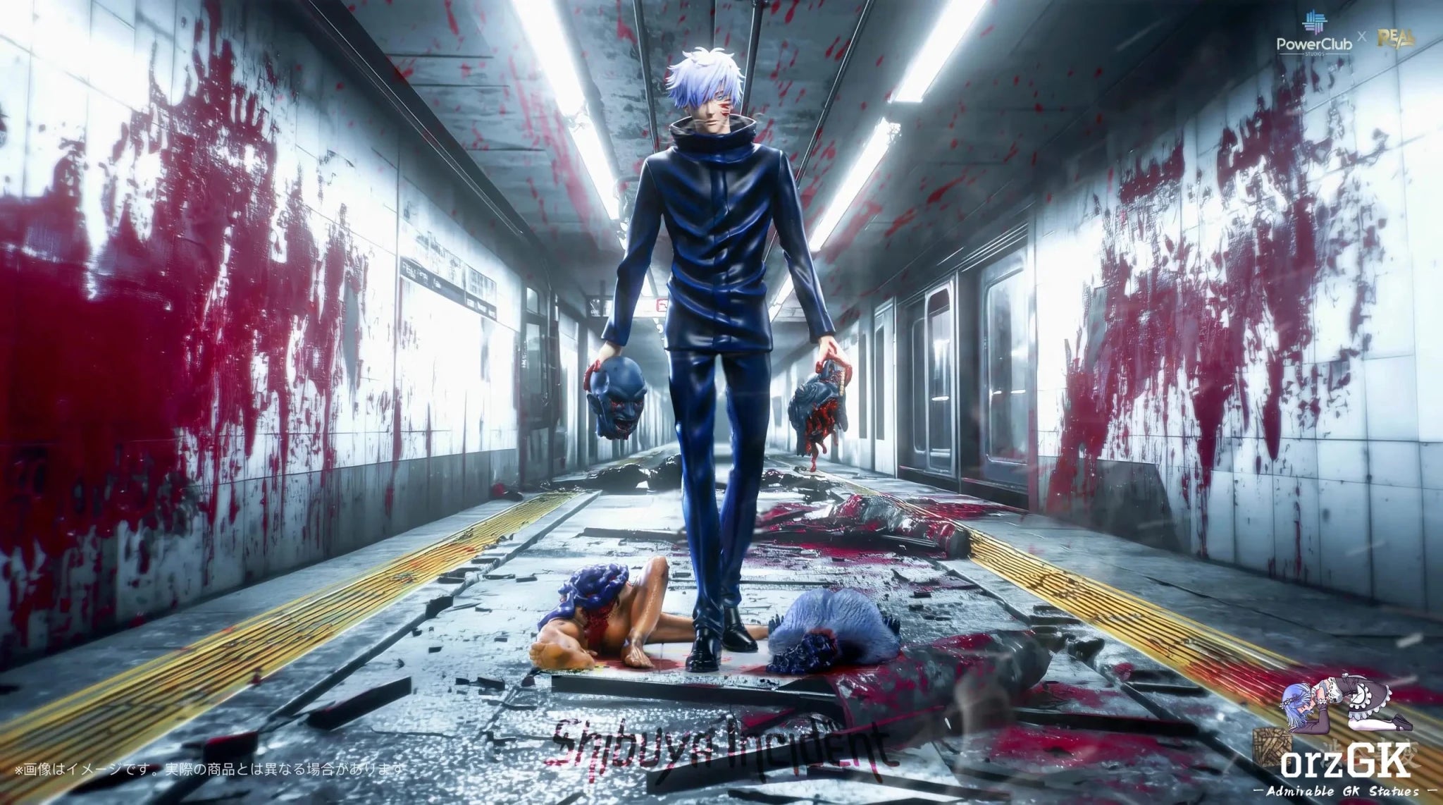 Real Creation Studio & PowerClub Studio - Jujutsu Kaisen Satoru Gojo Full Power 1/6 Museum Pose Statue resin statue Navy Toys anime figure