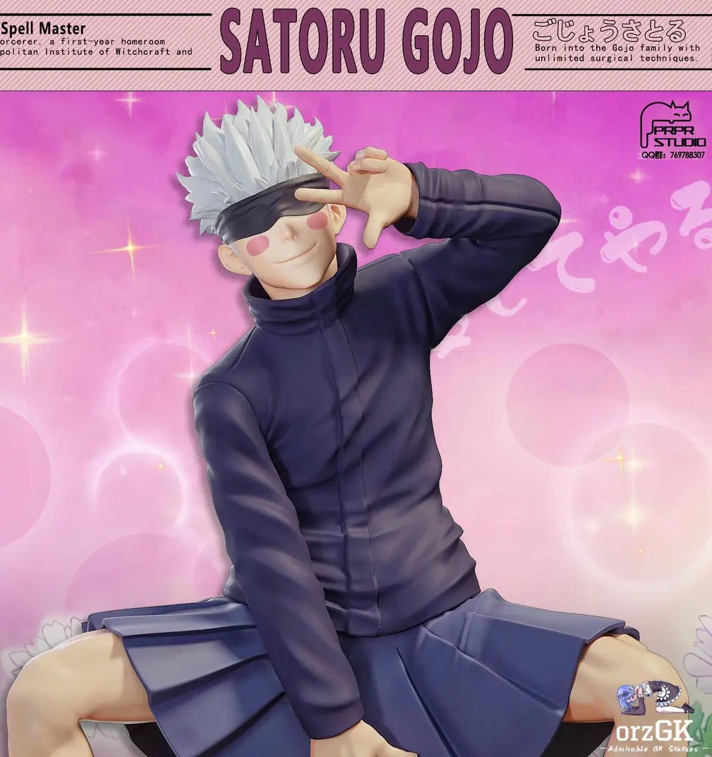 PRPR Studio - Jujutsu Kaisen Funny Series 2 Satoru Gojo in a JK Skirt Iconic Anime Scene resin statue Navy Toys anime figure