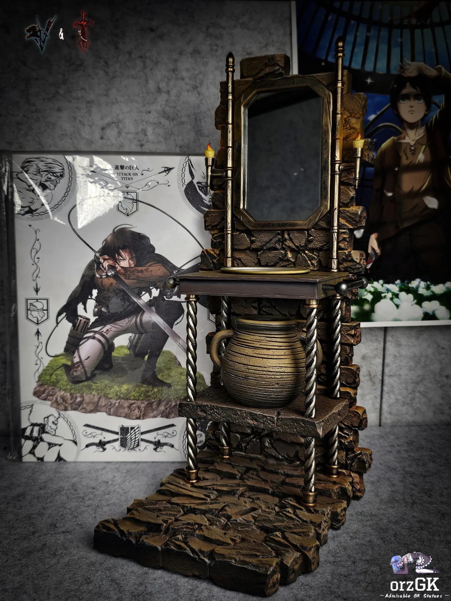 Coordinate Studio & Damocles Studio - Attack On Titan Famous Scene Series Mirror Eren resin statue Navy Toys anime figure