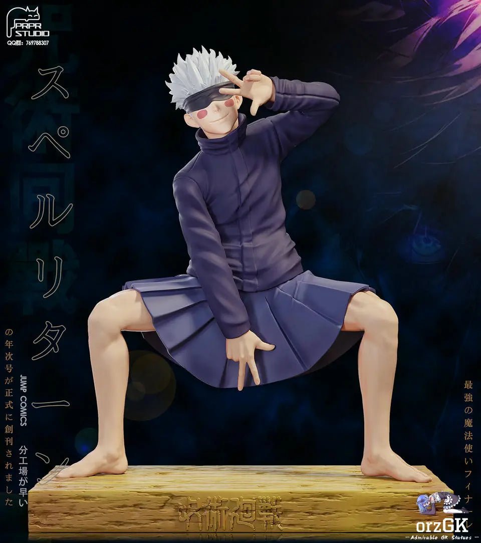 PRPR Studio - Jujutsu Kaisen Funny Series 2 Satoru Gojo in a JK Skirt Iconic Anime Scene resin statue Navy Toys anime figure