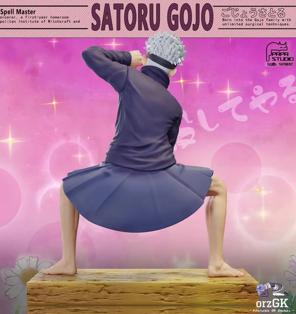 PRPR Studio - Jujutsu Kaisen Funny Series 2 Satoru Gojo in a JK Skirt Iconic Anime Scene resin statue Navy Toys anime figure